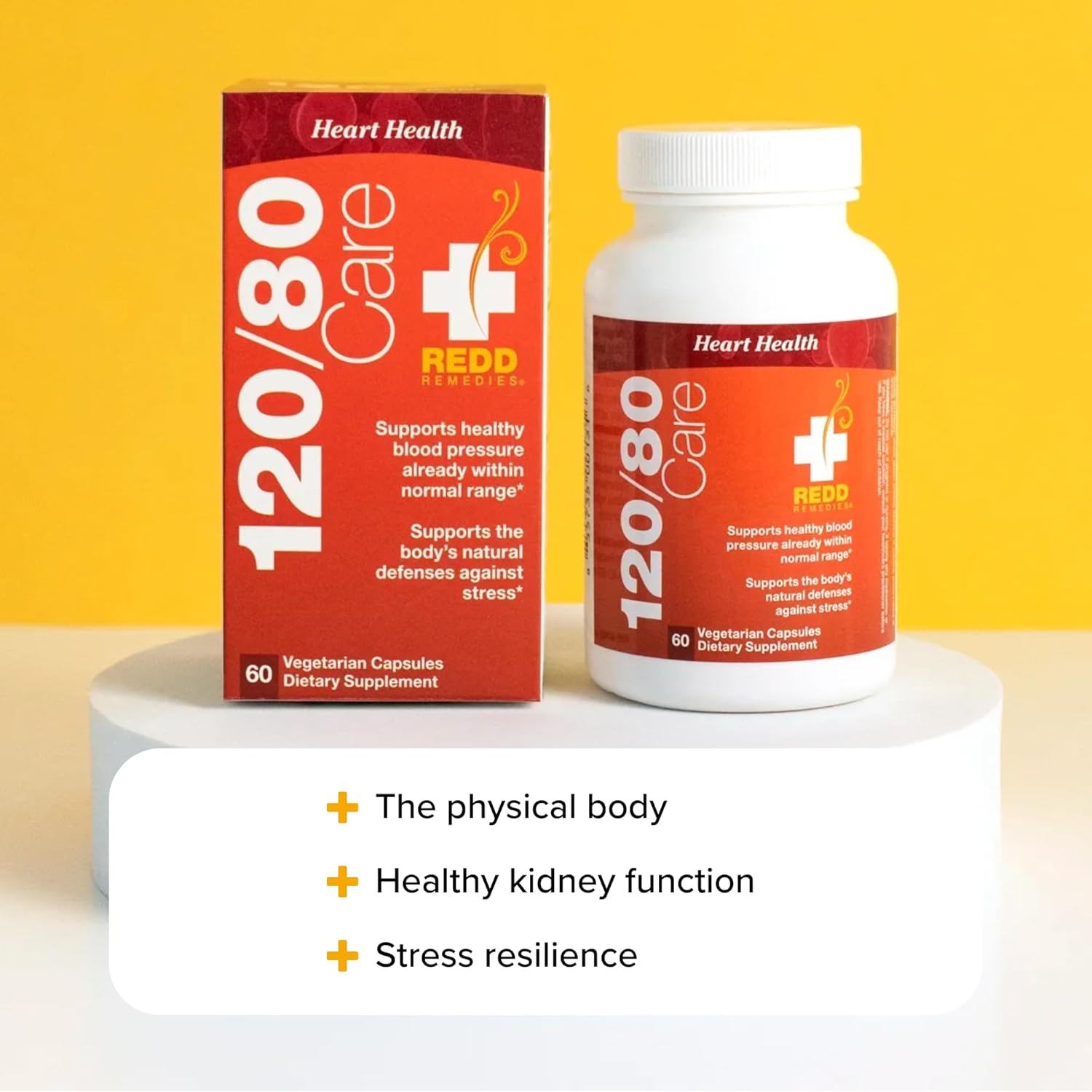 Redd Remedies 120/80 Care: Heart Health & Natural Blood Pressure Support - 60 Vegan Capsules