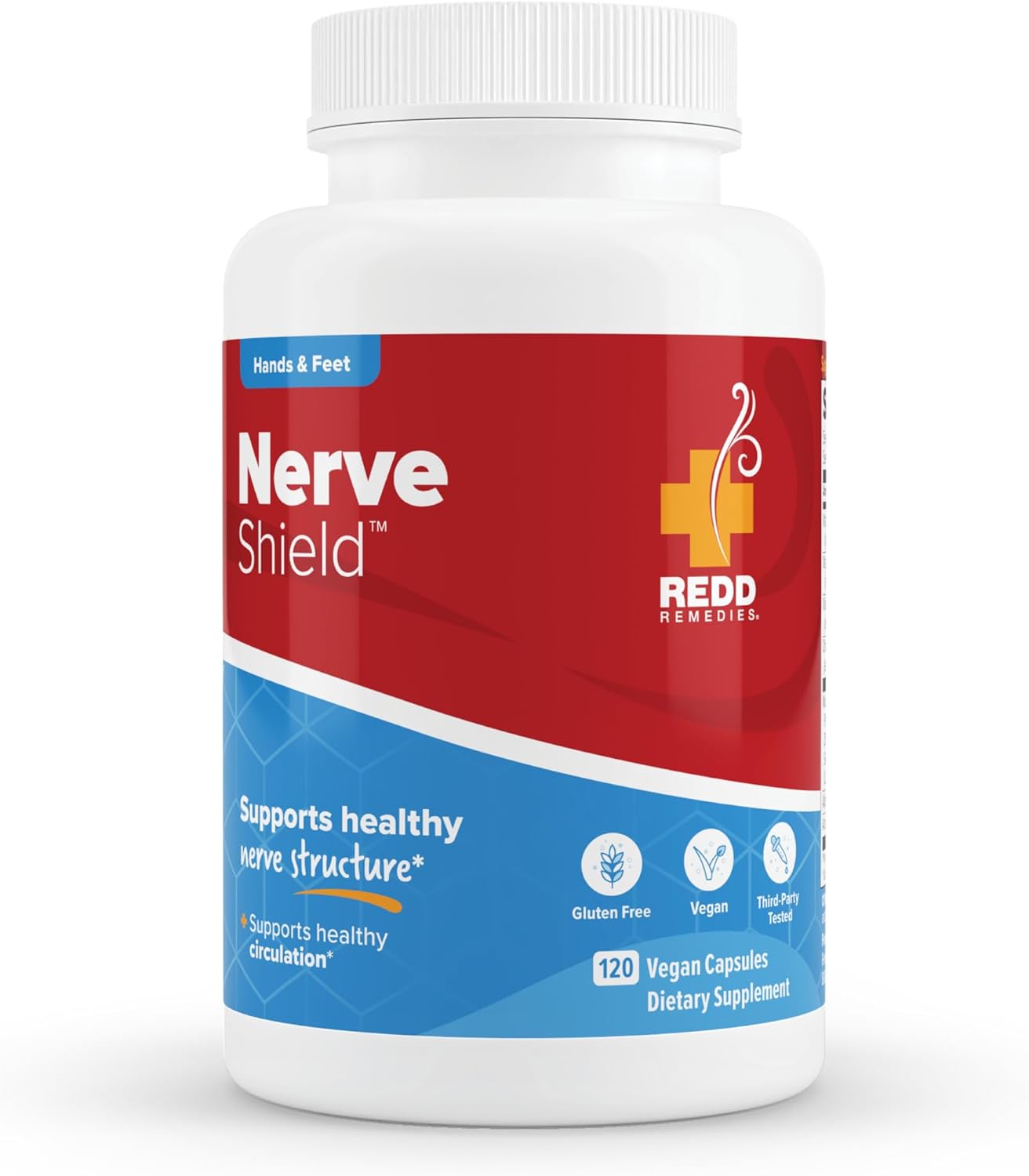 Redd Remedies Nerve Shield: Promotes Healthy Nerve Structure & Circulation - 120 Vegan Capsules