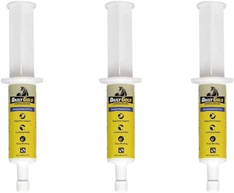 Redmond Daily Gold Natural Healing Clay Paste for Gastric Ulcers in Horses - Stress Relief Formula - Pack of 3