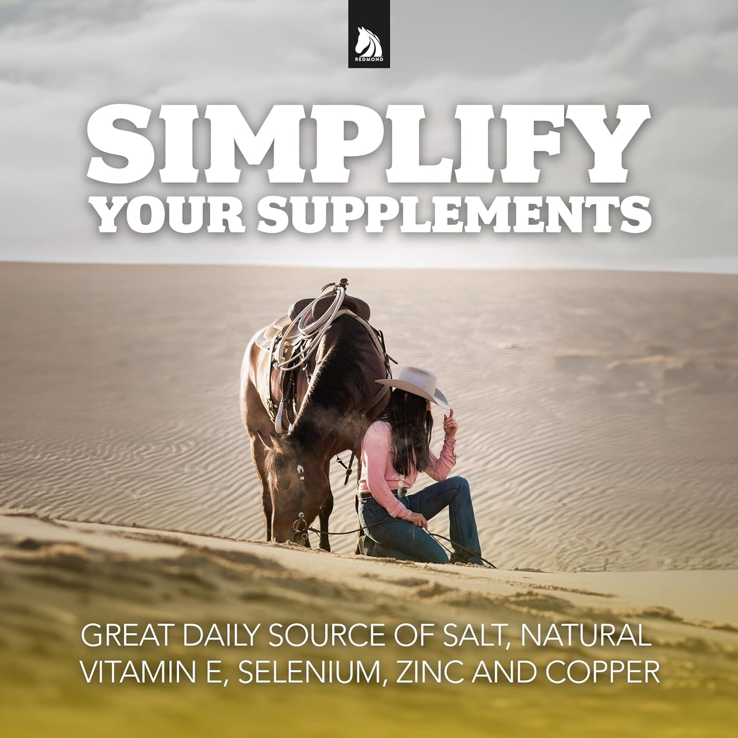 REDMOND Daily Gold Stress Relief for Horses - Natural Digestive & Ulcer Supplement