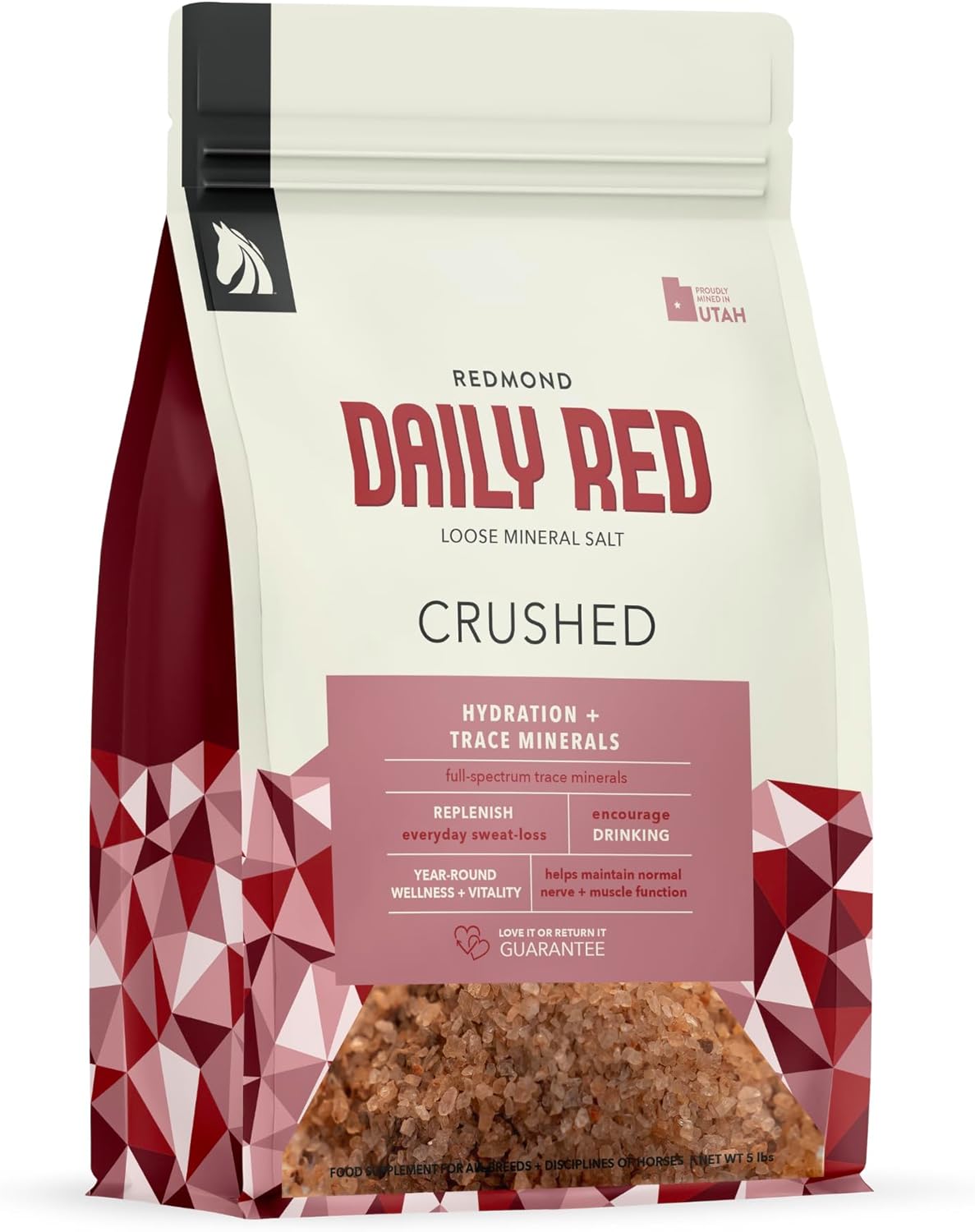 Redmond Daily Red Crushed Loose Minerals: Horse Mineral Salt + Electrolyte Supplement