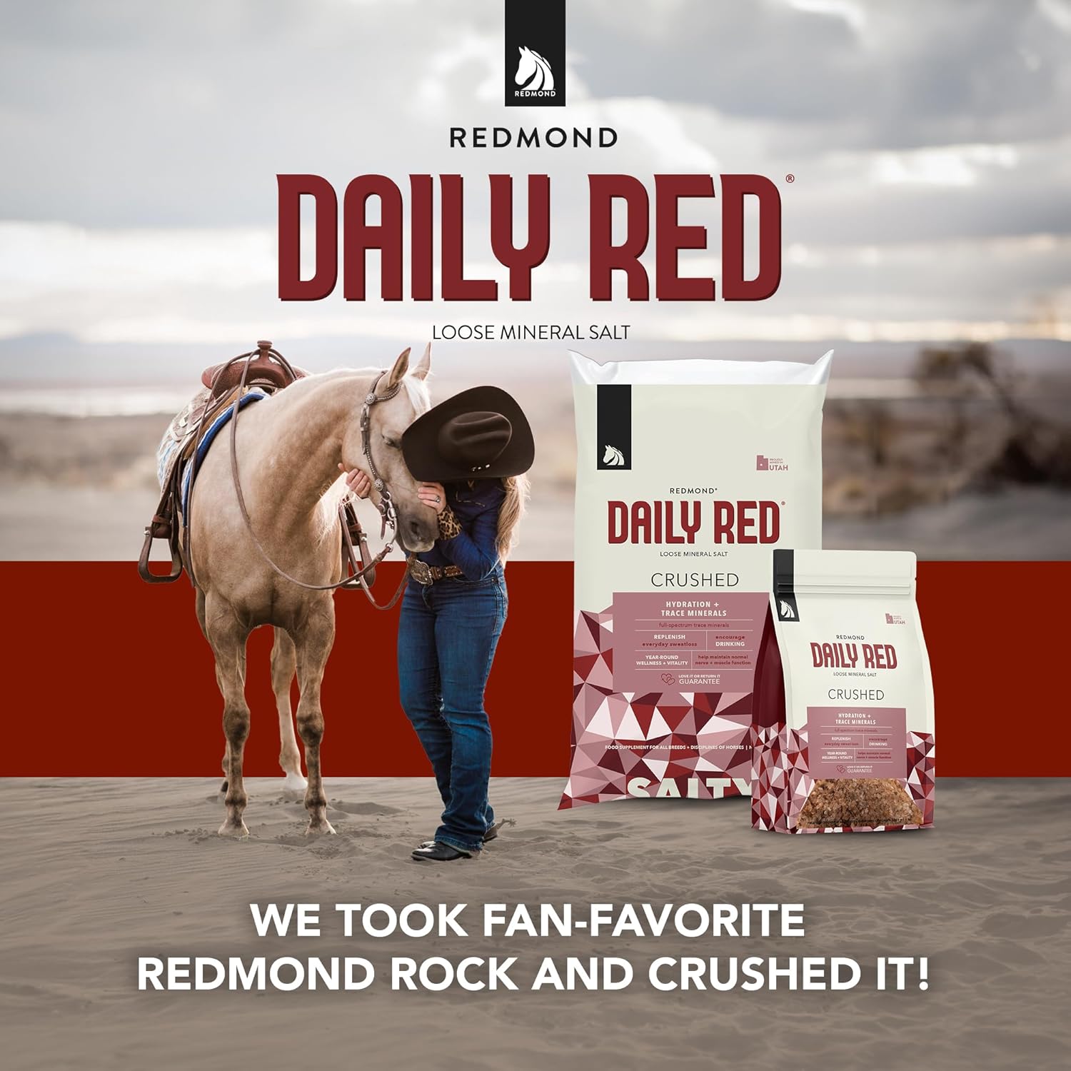 Redmond Daily Red Crushed Loose Minerals: Horse Mineral Salt + Electrolyte Supplement