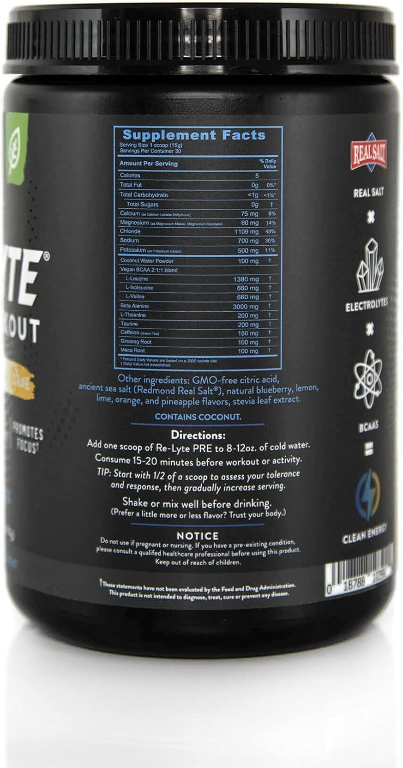 REDMOND Re-Lyte Blueberry Lemonade Pre-Workout Drink Mix - 15.87oz