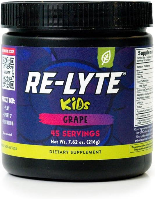 REDMOND Re-Lyte Kids Hydration Electrolyte Mix Powder in Grape Flavor - 7.62 oz