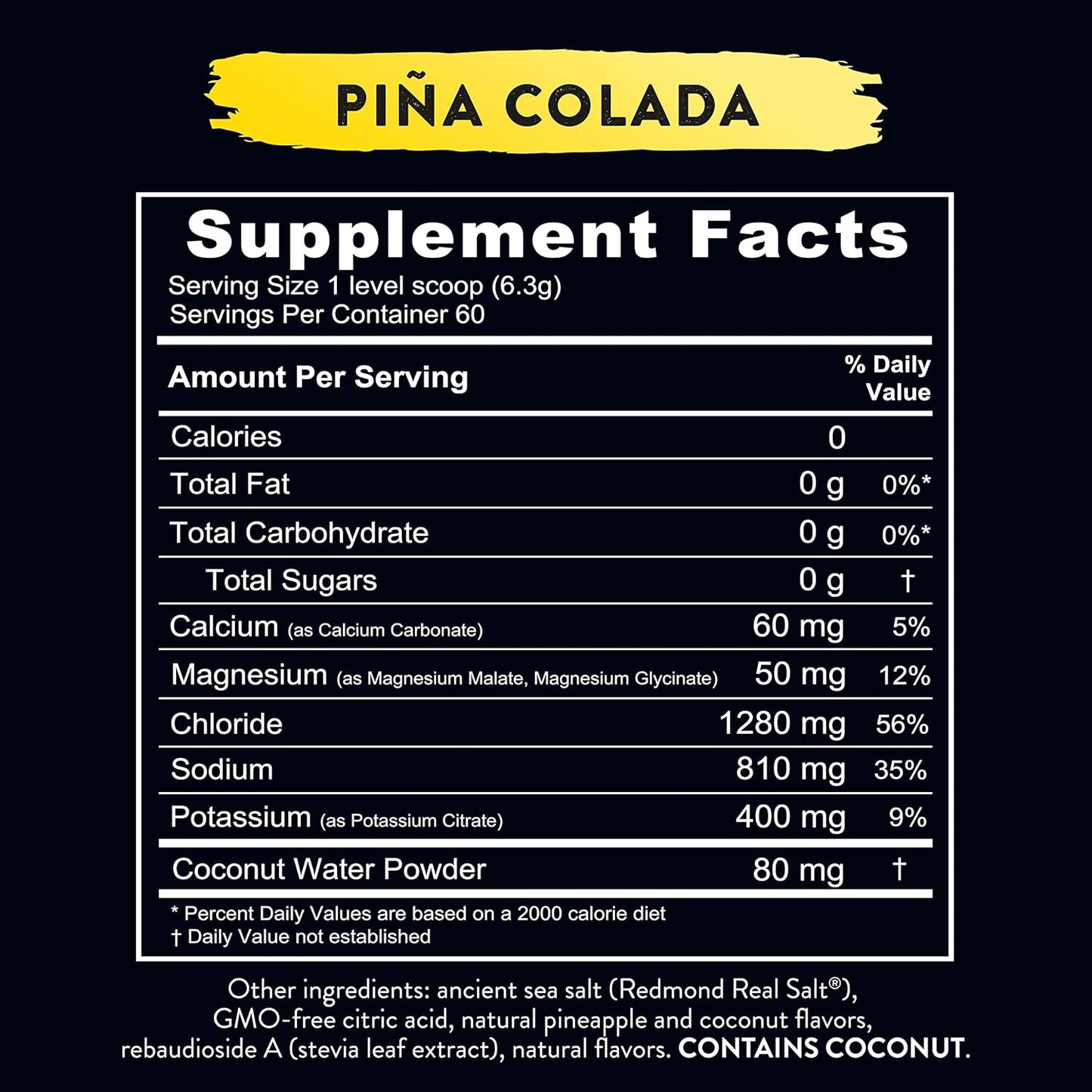 REDMOND Re-Lyte Pina Colada Electrolyte Mix Powder for Hydration Boost