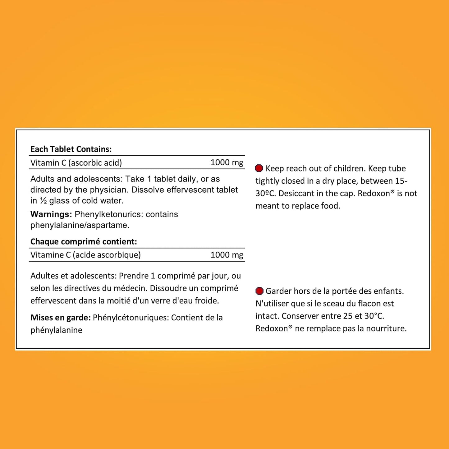 Redoxon Orange Vitamin C Effervescent Tablets - 15 Tablets