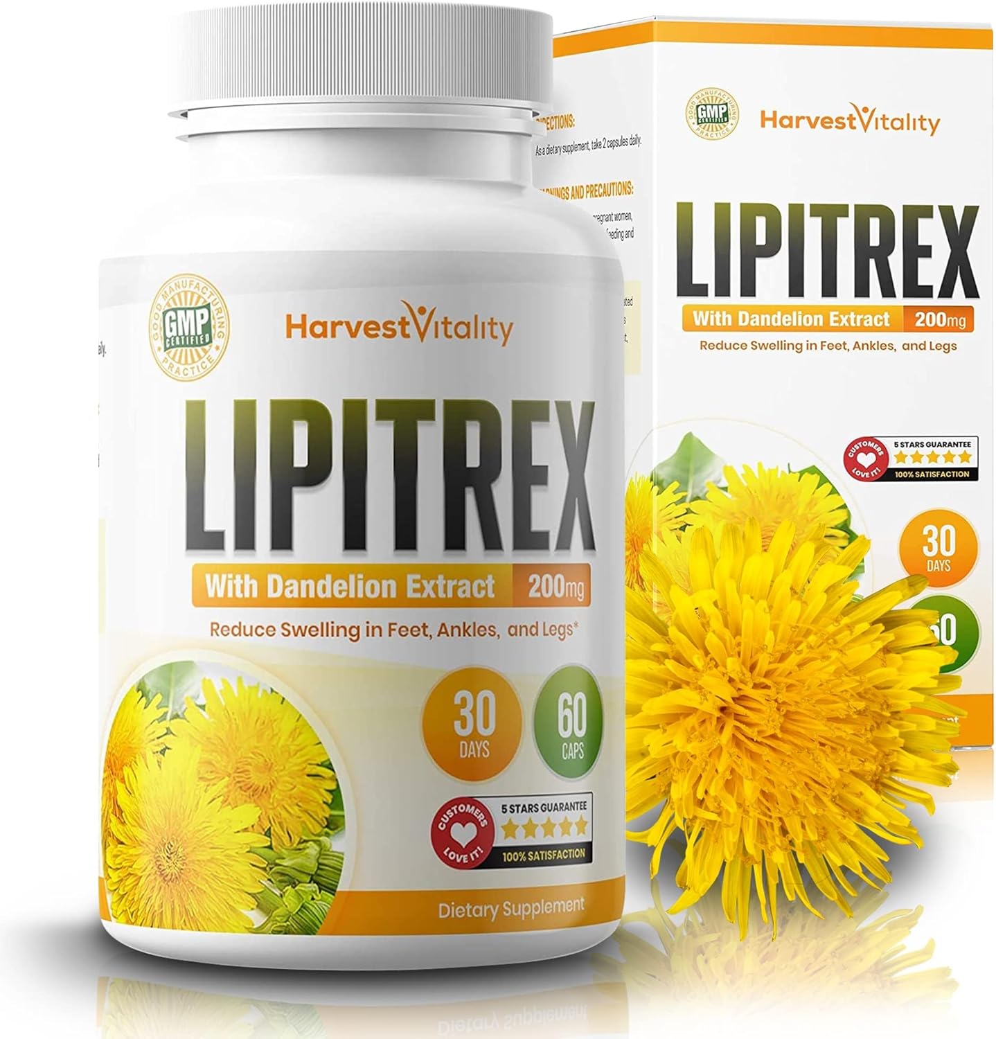 Reduce Swelling in Legs and Feet with Lipitrex - Effective for Swollen Ankles, Feet, and Edema in Legs