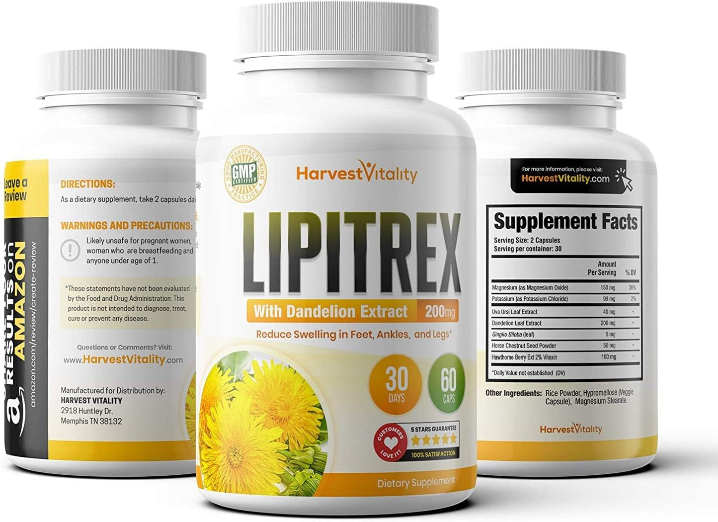 Reduce Swelling in Legs and Feet with Lipitrex - Effective for Swollen Ankles, Feet, and Edema in Legs