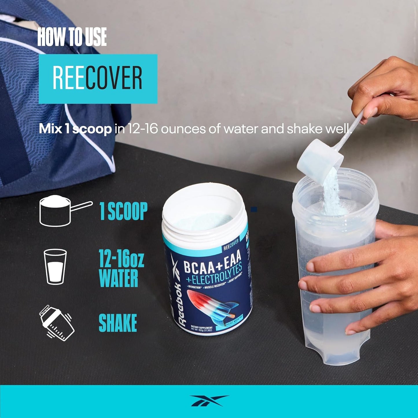 Reebok ReeEnergize & ReeCover Bundle - Pre-Workout & BCAA Recovery System - Watermelon Crush & Strawberry Lemonade - Train & Recover Pack