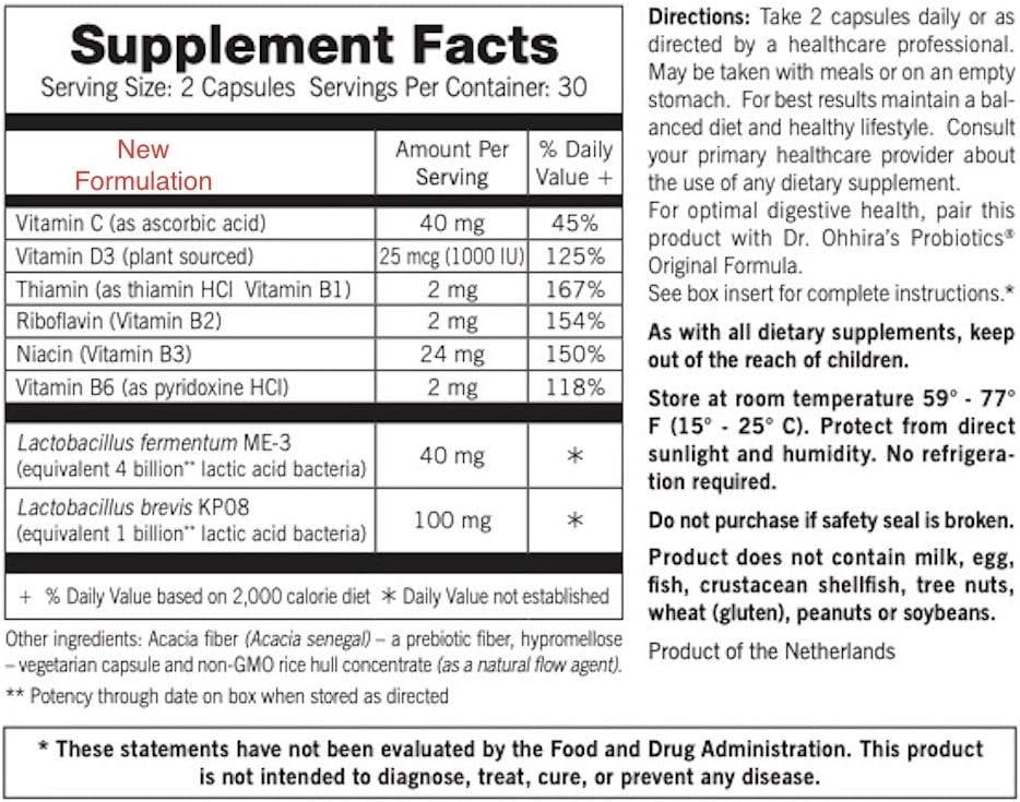 Reg'Activ Immune & Vitality Supplement with Lactobacillus fermentum ME-3, brevis KP08, Vegan Vitamin D3, and Essential B-Vitamins for Health