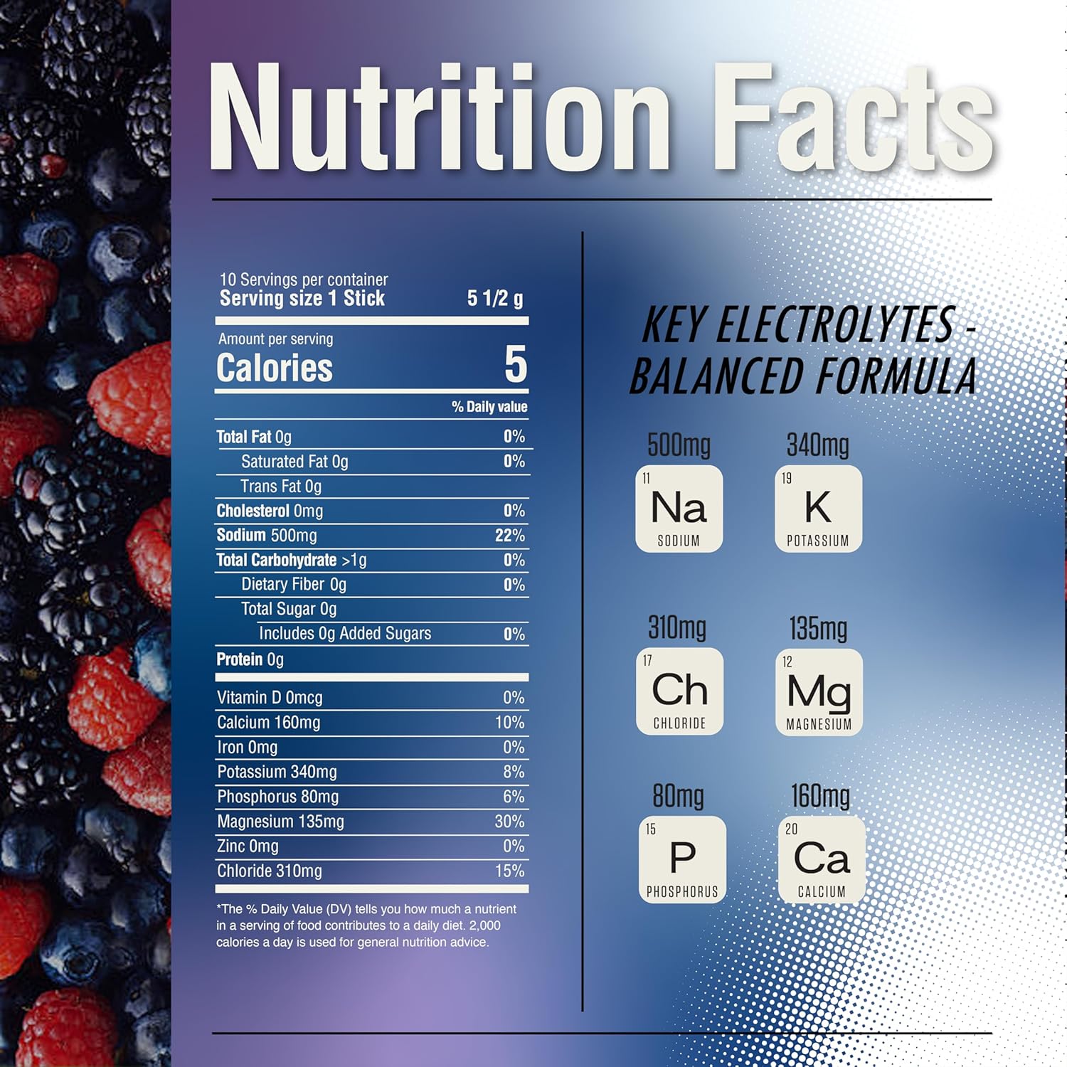 Rejoy Electrolyte Powder Packets - Mixed Berries Flavor - 10 Sticks - Sugar Free Hydration Drink Mix - Keto, Paleo, Vegan - Non-GMO - Single-Serving Stick