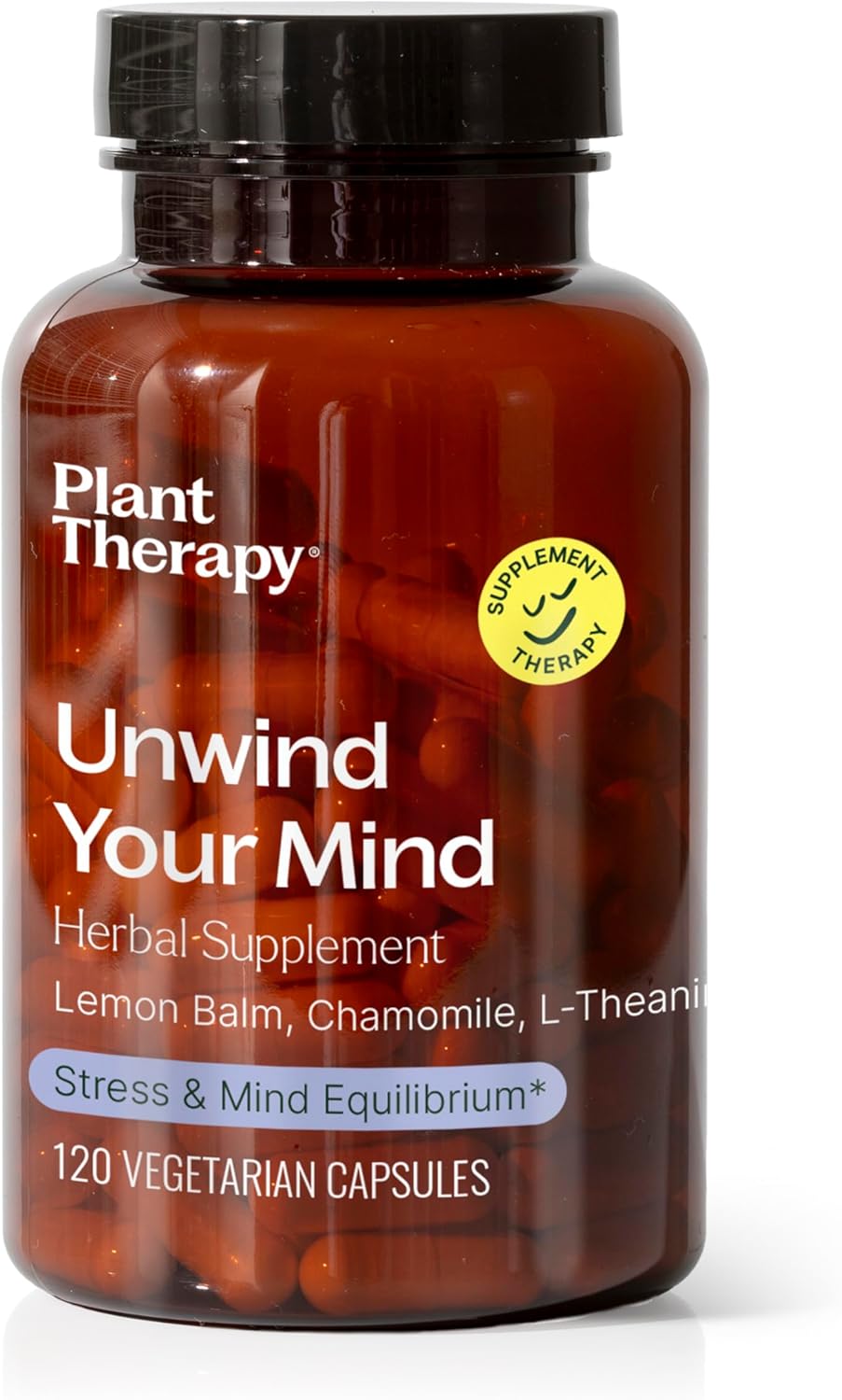 Relax Your Mind Herbal Supplement Capsules, Natural Stress Relief, Calm Busy Brain, 120 Vegetarian Capsules, USA Made