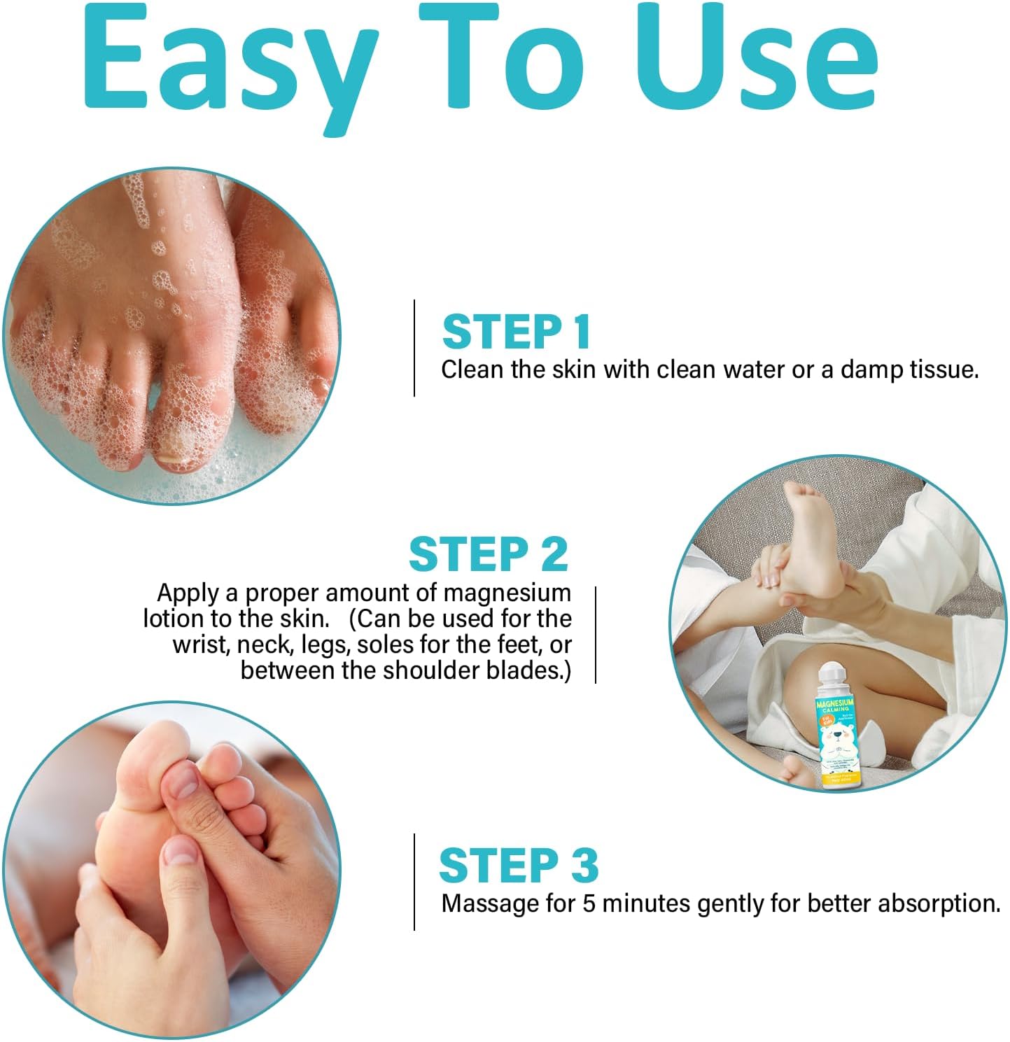 Relaxation Formula Kids Magnesium Lotion with Roll-on Applicator for Sweet Sleep at Bedtime