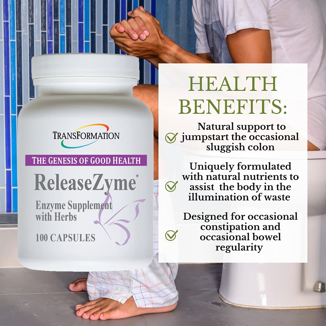 ReleaseZyme Blend Supplement: Advanced Digestive Support with Protease & Plant Based Enzymes for Gut Health - 100 Cap