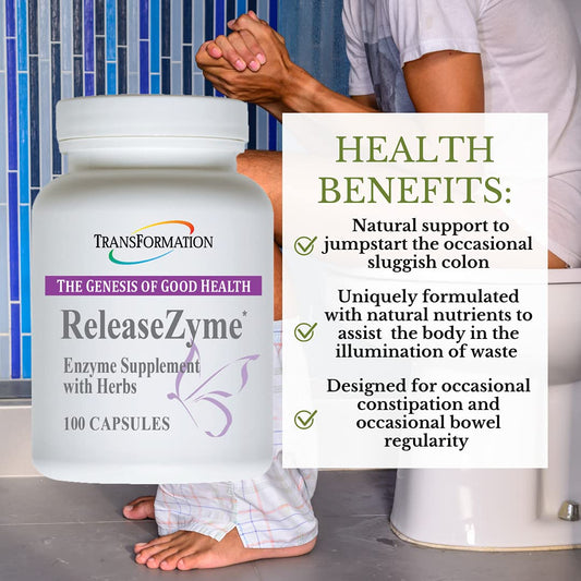 ReleaseZyme Blend Supplement: Advanced Digestive Support with Protease & Plant Based Enzymes for Gut Health - 100 Cap