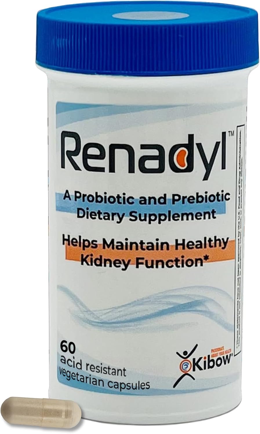 Renadyl Kidney Probiotic Supplement | Supports Urea, Creatinine, & Uric Acid | 45 Billion CFUs | Clinical Tested, Non-GMO | 60 Capsules, Made in USA