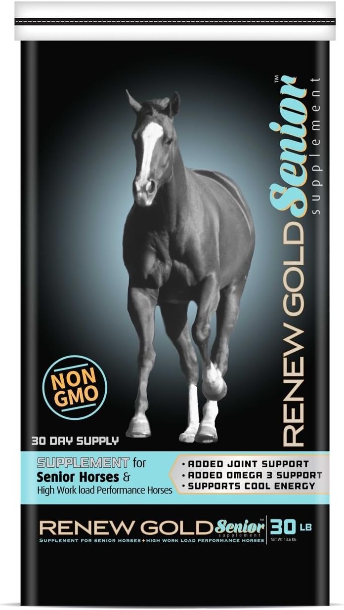 Renew Gold Supplement for Senior Horses | High-Fat Rice Bran & Coconut Meal | 30 lbs