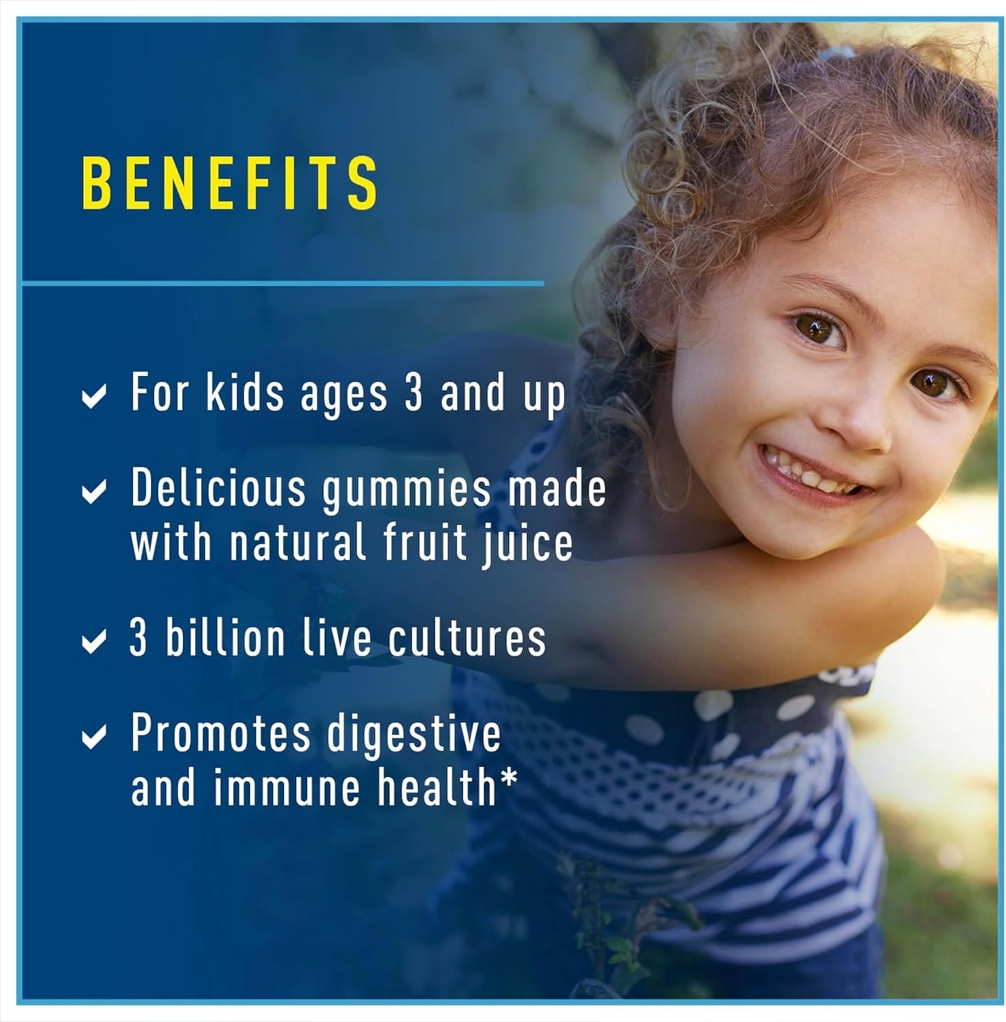 Renew Life Kids Probiotic Gummies - Supports Digestion & Overall Health - Dairy & Soy Free - 3 Billion CFU - 60 Count