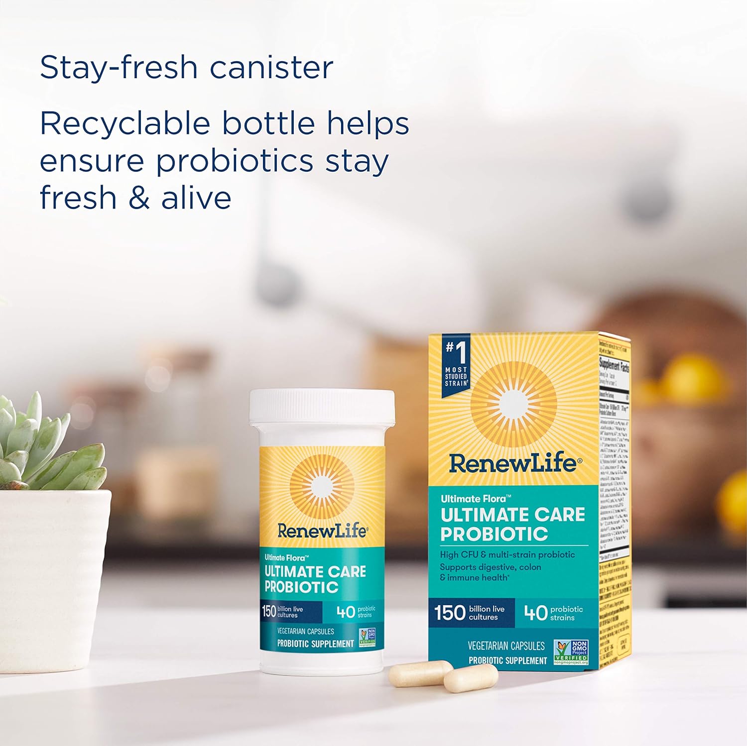 Renew Life Ultimate Flora Adult Ultimate Care Probiotic - 150 Billion CFUs - 30 Capsules - Variety Packaging