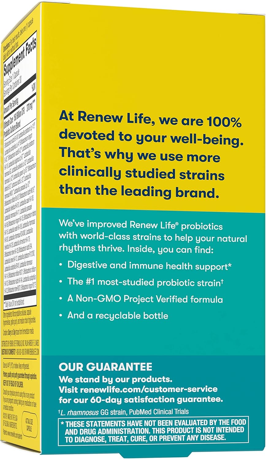 Renew Life Ultimate Flora Adult Ultimate Care Probiotic - 150 Billion CFUs - 30 Capsules - Variety Packaging