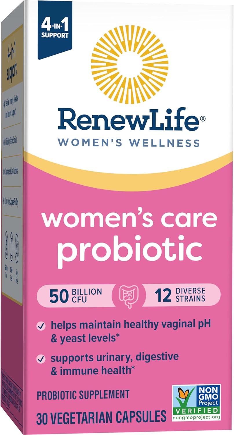 Renew Life Women's Probiotic Capsules - 50 Billion CFU for pH Balance, Vaginal & Urinary Health - 30 Count, Dairy-Free