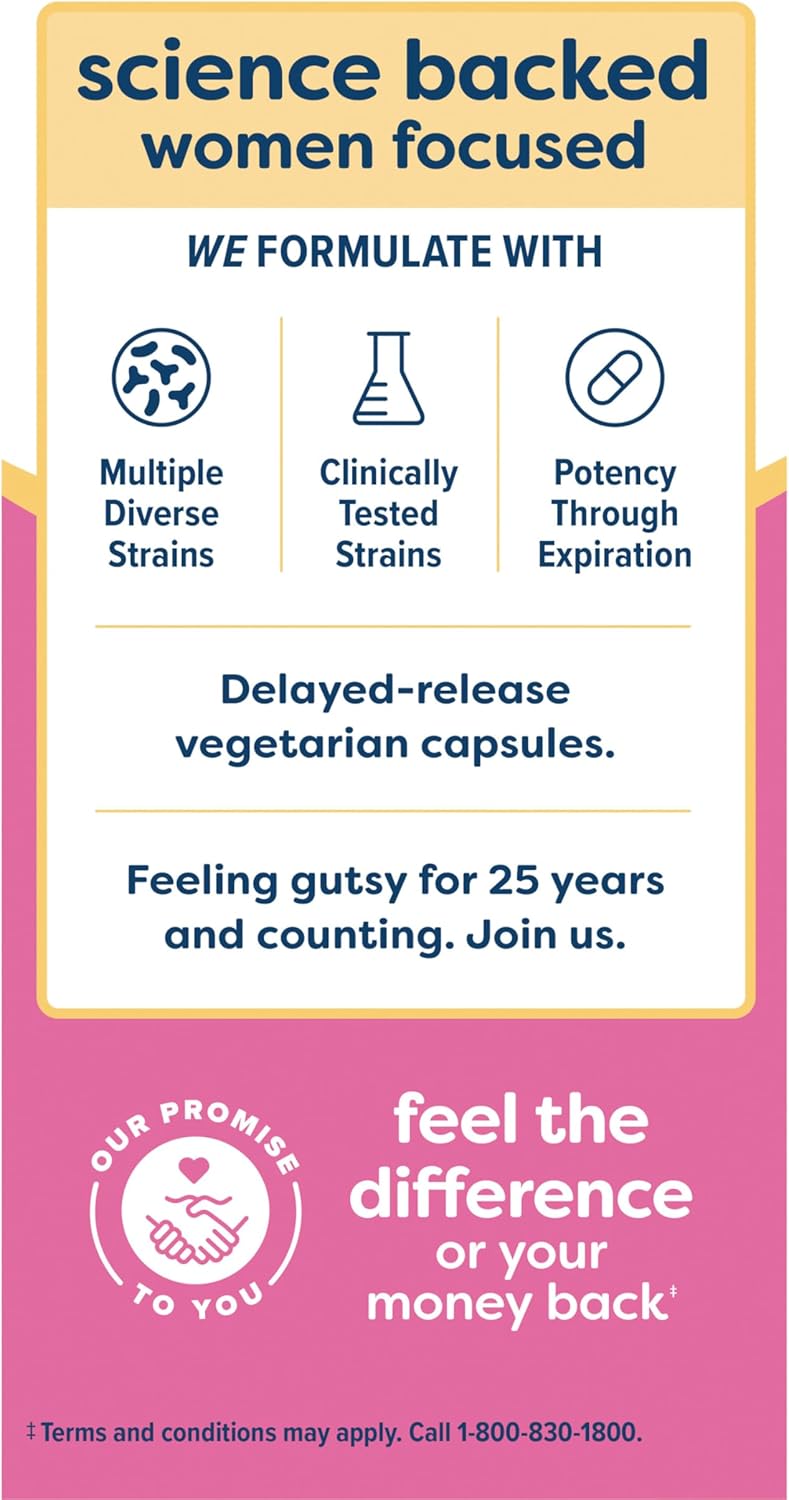 Renew Life Women's Probiotic Capsules - 50 Billion CFU for pH Balance, Vaginal & Urinary Health - 30 Count, Dairy-Free