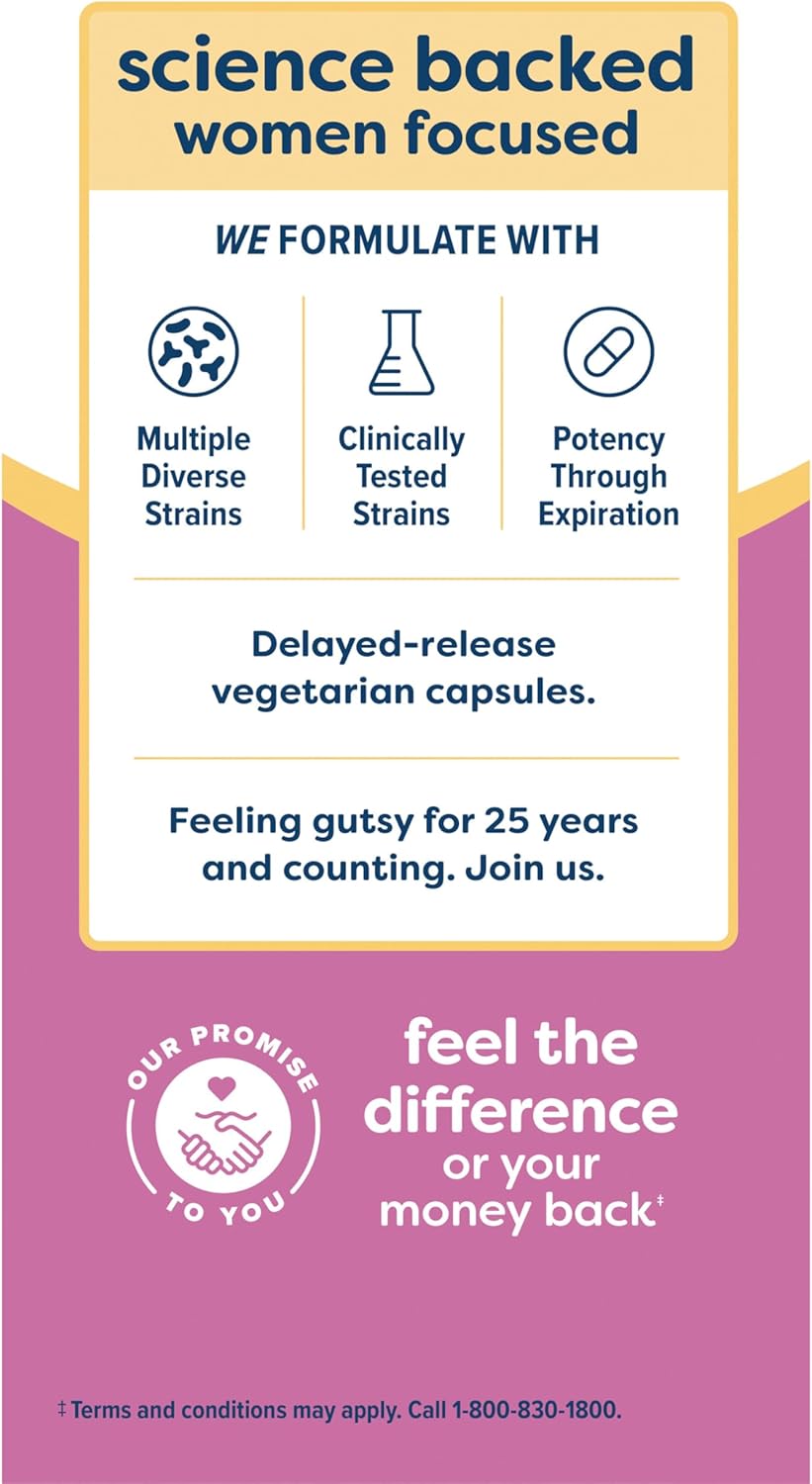 Renew Life Women's Probiotic Capsules - Supports Women's pH Balance, Vaginal, Urinary, Digestive, Immune Health - 25 Billion CFU, 60 Ct - L. Rhamnosus GG - Dairy, Soy, Gluten-Free