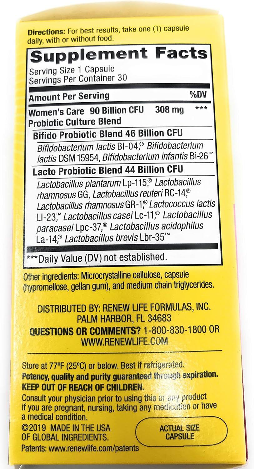 Renew Life Women's Ultimate Flora Probiotic 90 Billion CFU Supplement