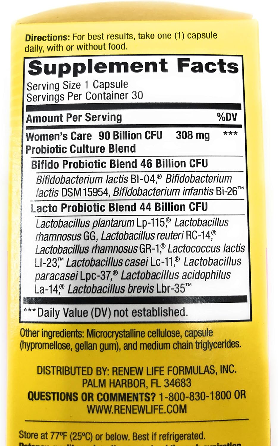 Renew Life Women's Ultimate Flora Probiotic 90 Billion CFU Supplement