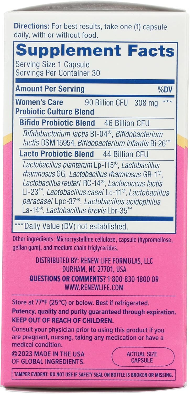 Renew Life Women's Ultimate Flora Probiotic 90 Billion CFU Supplement