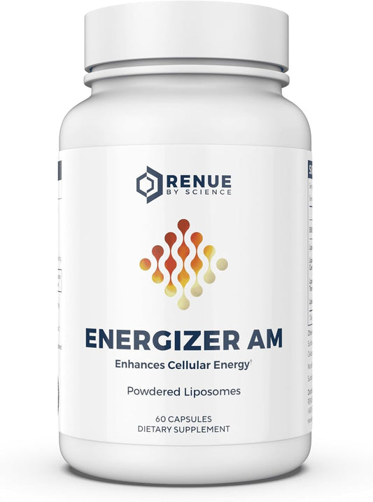 Renue By Science Energizer AM | Liposomal Resveratrol Hesperidin & Green Tea Supplement - 60 Capsules | Trans Resveratrol (65mg) Hesperidin (150mg) Green Tea Extract (35mg) - Non-GMO, Made in USA