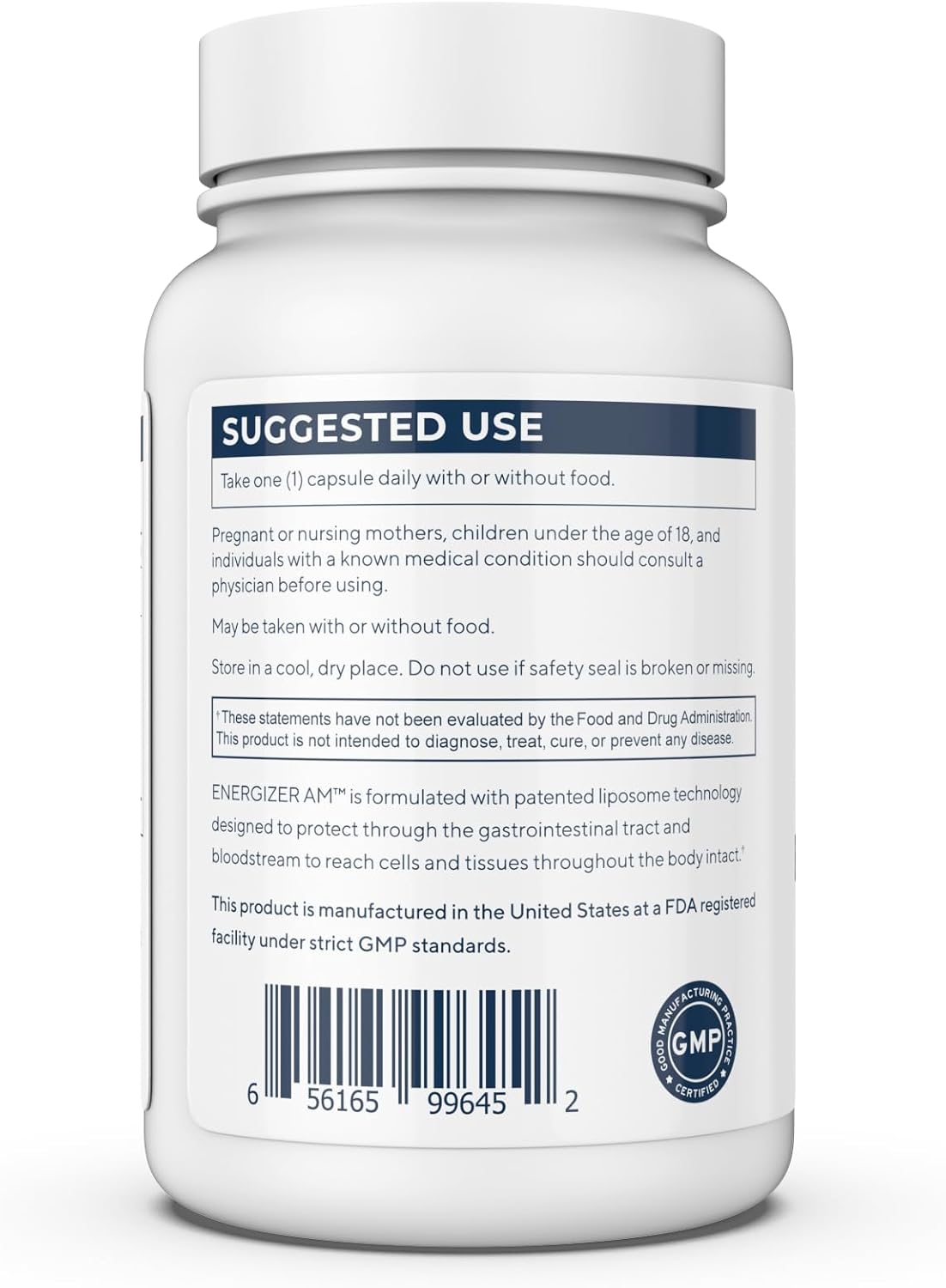 Renue By Science Energizer AM | Liposomal Resveratrol Hesperidin & Green Tea Supplement - 60 Capsules | Trans Resveratrol (65mg) Hesperidin (150mg) Green Tea Extract (35mg) - Non-GMO, Made in USA
