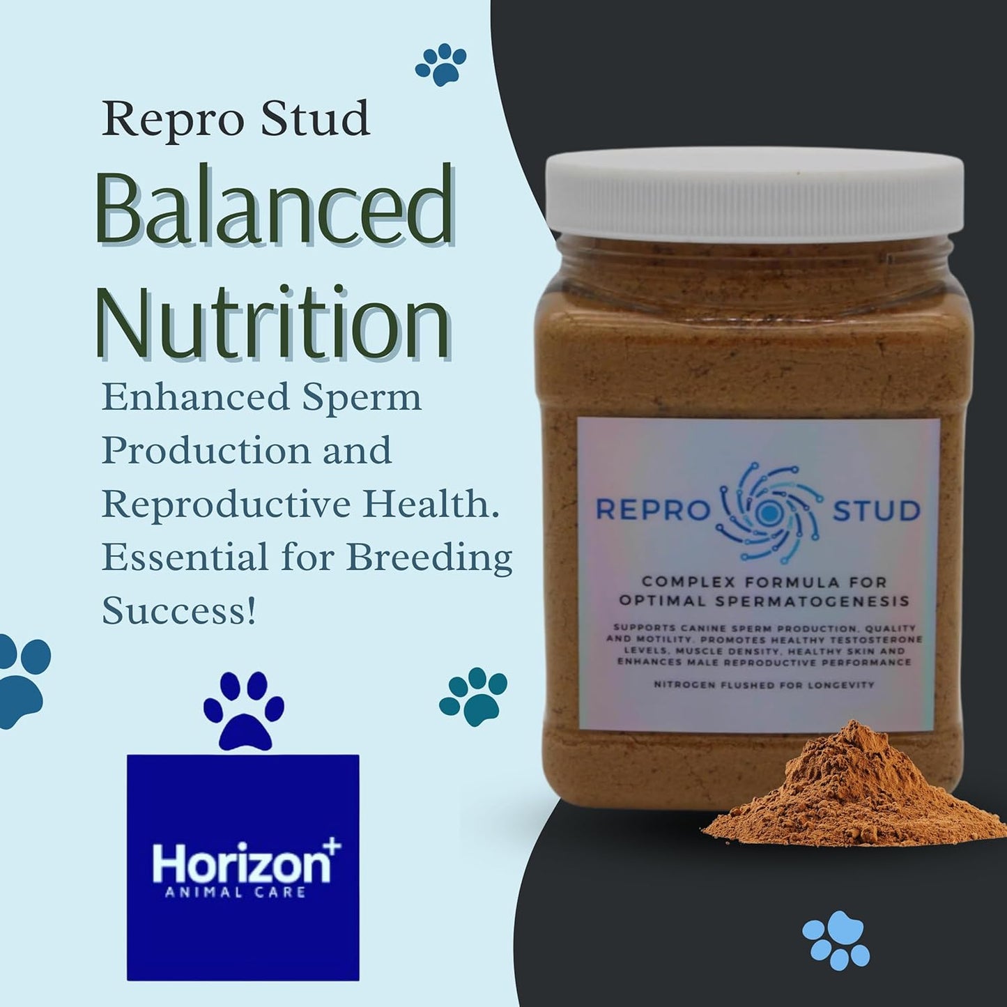 ReproStud Max™ Canine Sperm Enhancer Supplement for Male Dogs - Advanced Formula for Optimal Reproductive Cell Production - Vital Support for Dog Breeding - 1 Bottle