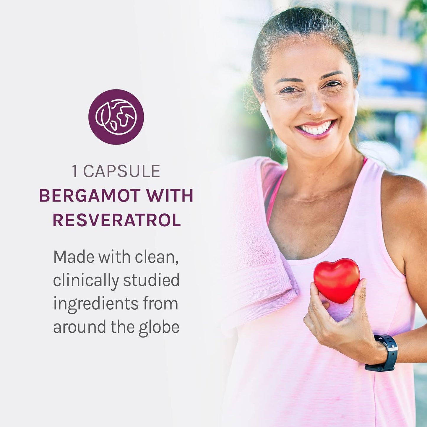 Reserveage Beauty Bergamot Cholesterol Support Capsules with Resveratrol - Vegan Supplement with Zinc, B Vitamins, Magnesium - 180 Cap