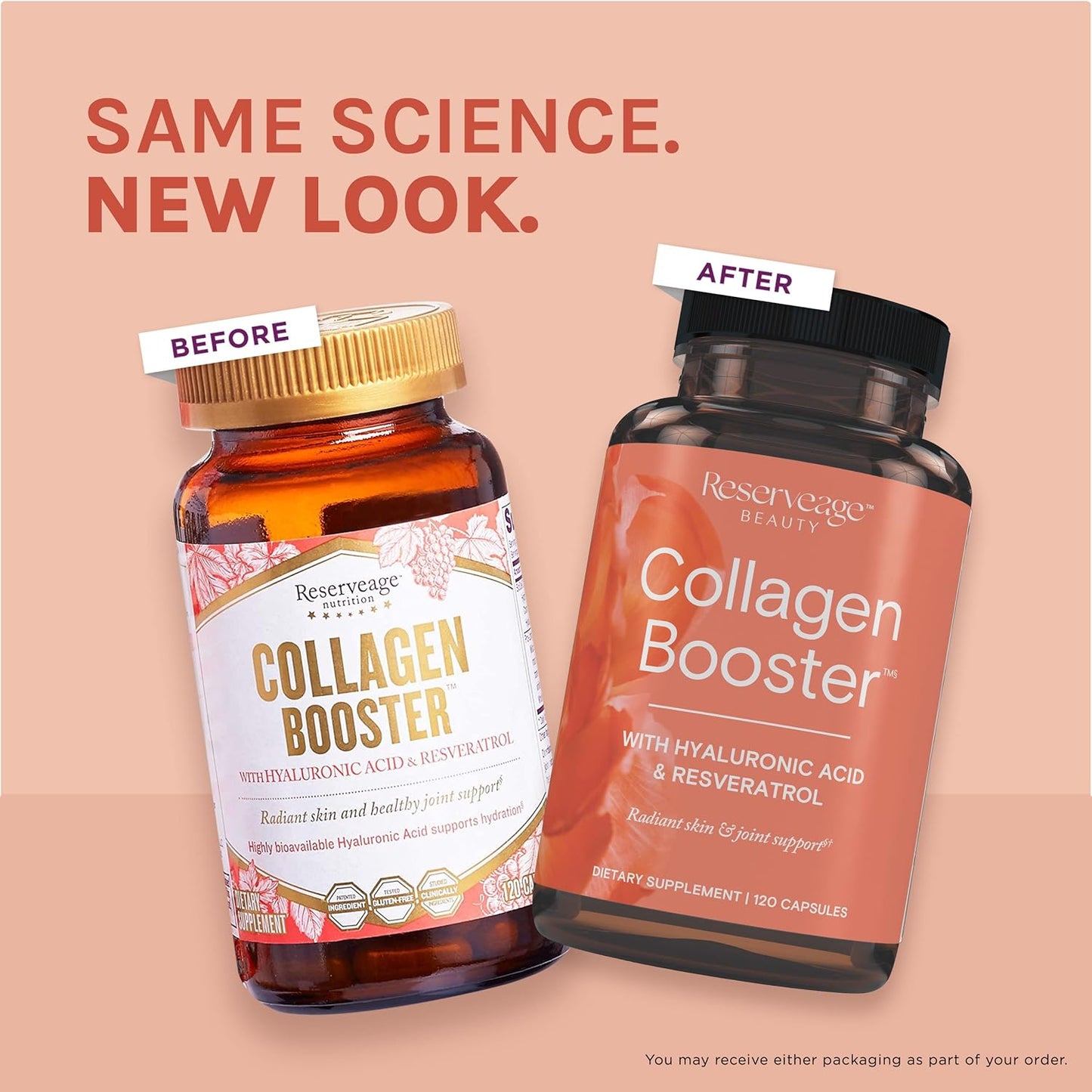 Reserveage Beauty Collagen Booster Supplement for Skin & Joint Health - 120 Capsules