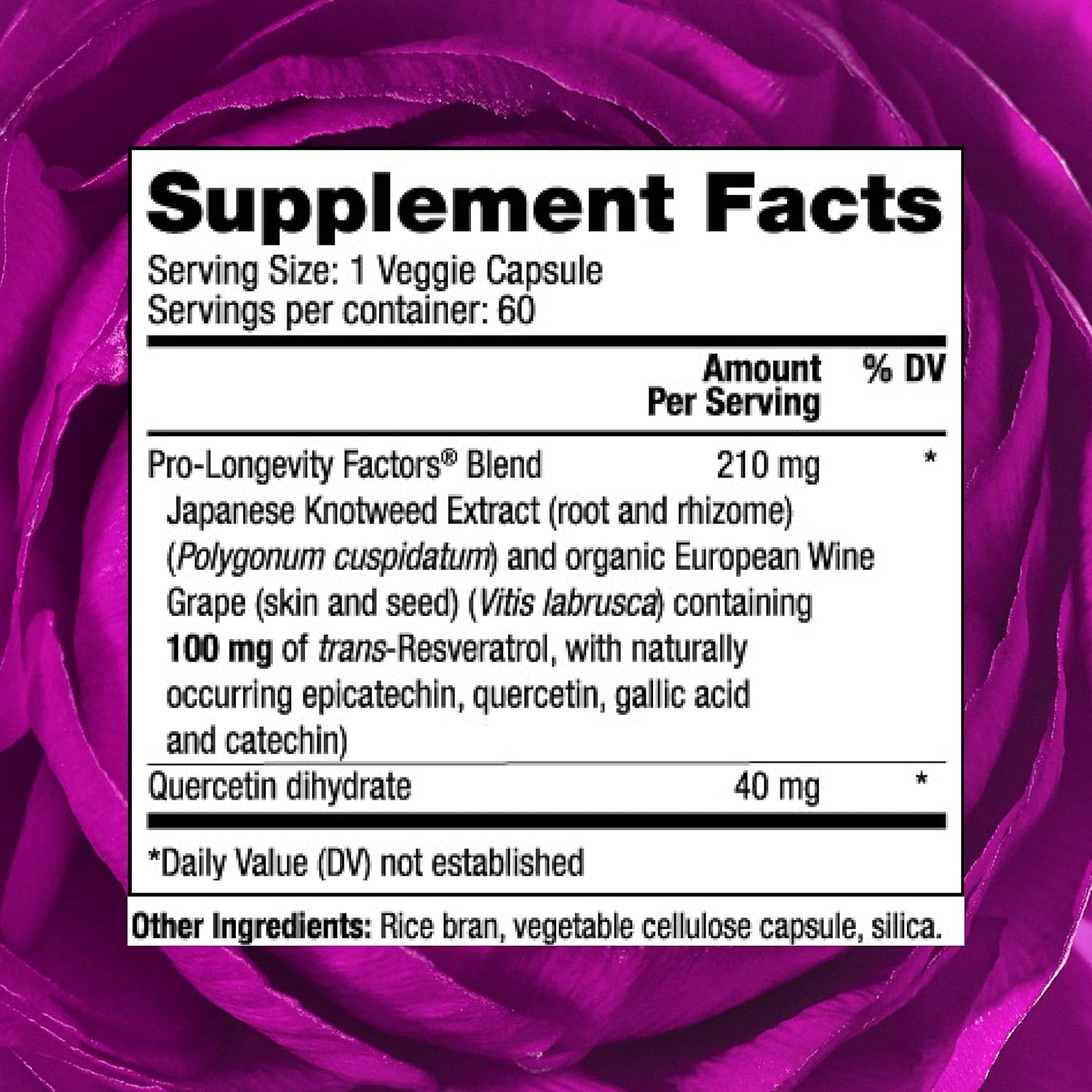 Reserveage Beauty Resveratrol 100mg Capsules - Antioxidant Supplement for Heart, Cellular Health, Supports Aging and Immune System - 60 Servings
