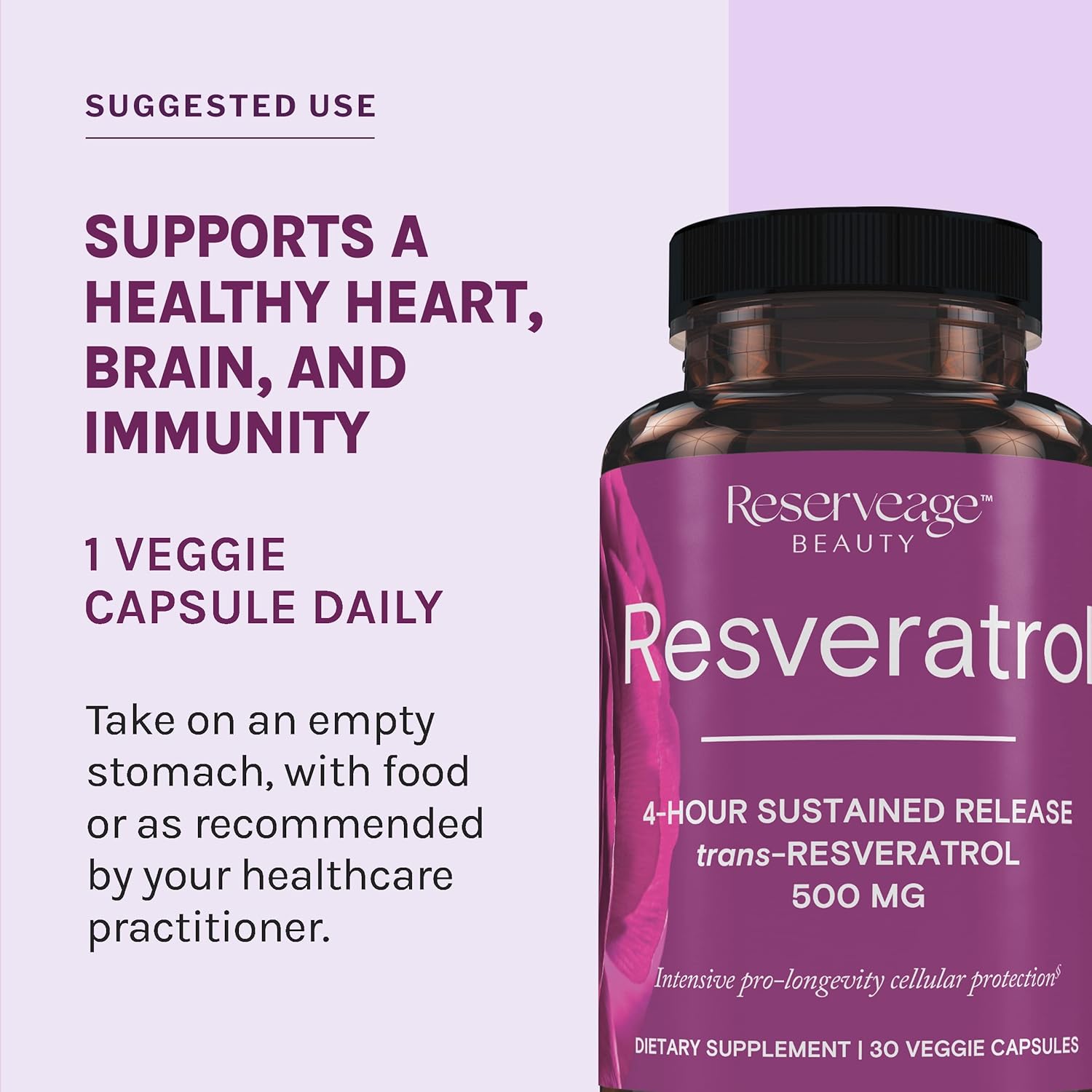 Reserveage Nutrition Beauty Bundle: Resveratrol Antioxidant & Keratin Hair Booster for Heart Health, Cellular Support, Hair Growth & Nail Strength - 30 + 120 Capsules
