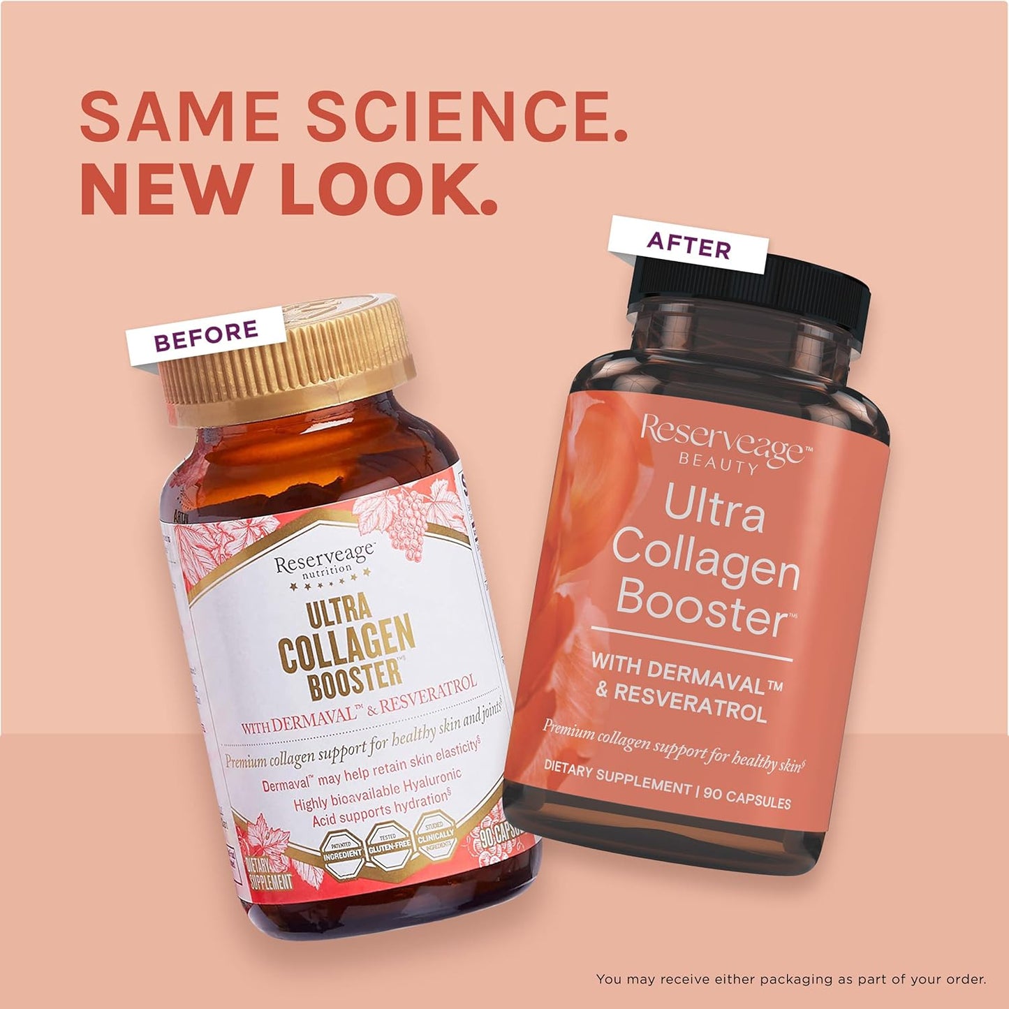 Reserveage Nutrition Ultra Collagen Booster Skin Supplement 90 Capsules - Supports Healthy Collagen Production