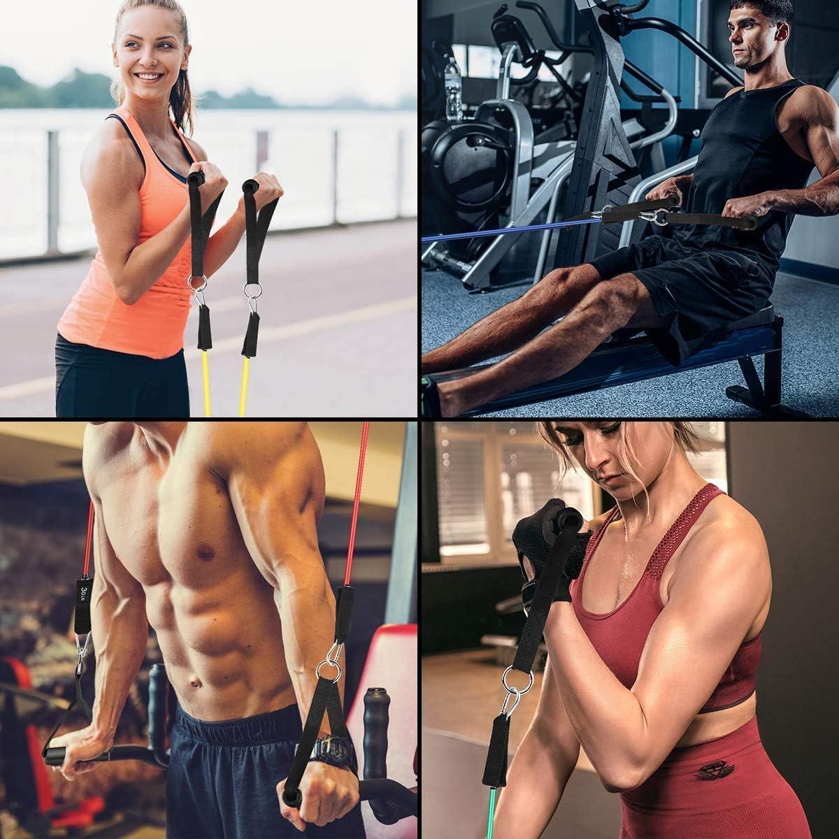 Resistance Bands with Handles for Men and Women Fitness - Strength Training Home Gym Equipment by WHATAFIT