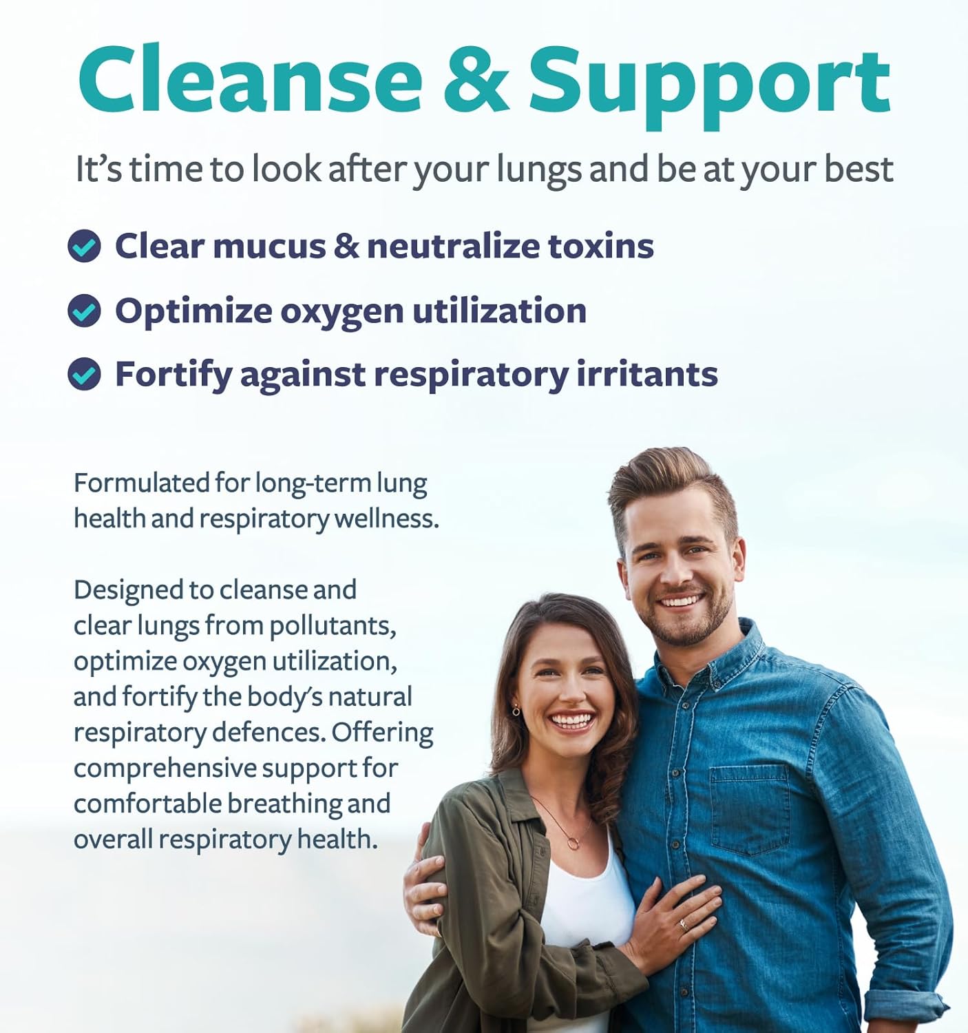 Respiratory Lung Health Supplement - Clear Airways Mucus Removal and Detox Formula (2 Months)