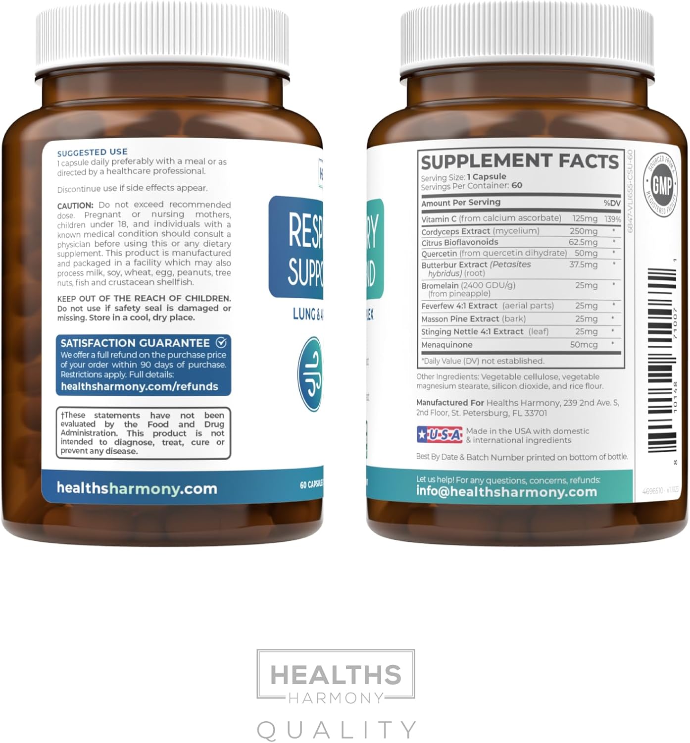 Respiratory Lung Health Supplement - Clear Airways Mucus Removal and Detox Formula (2 Months)