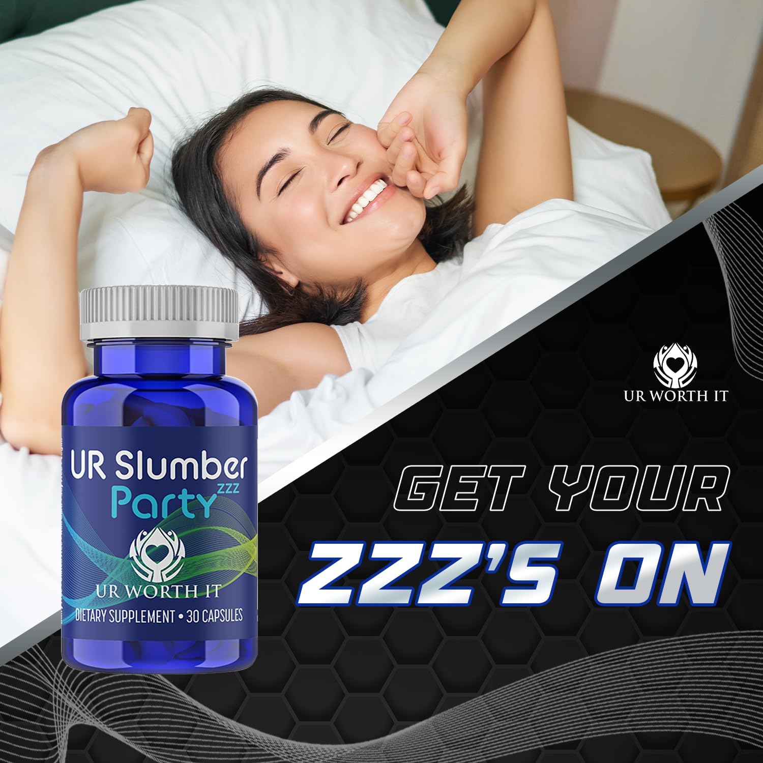 Restful Sleep Capsules with Valerian Root, GABA, L-Theanine & Chamomile - 30 Count