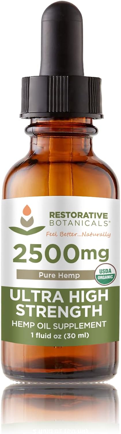 Restorative Botanicals 2500mgmetabolism boosterOil for Body & Mind Benefits - High Strength Puremetabolism boosterExtract (1oz/30ml)