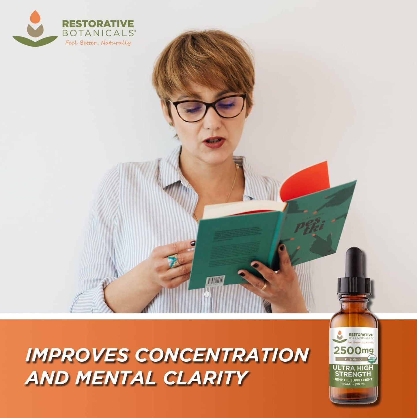 Restorative Botanicals 2500mgmetabolism boosterOil for Body & Mind Benefits - High Strength Puremetabolism boosterExtract (1oz/30ml)