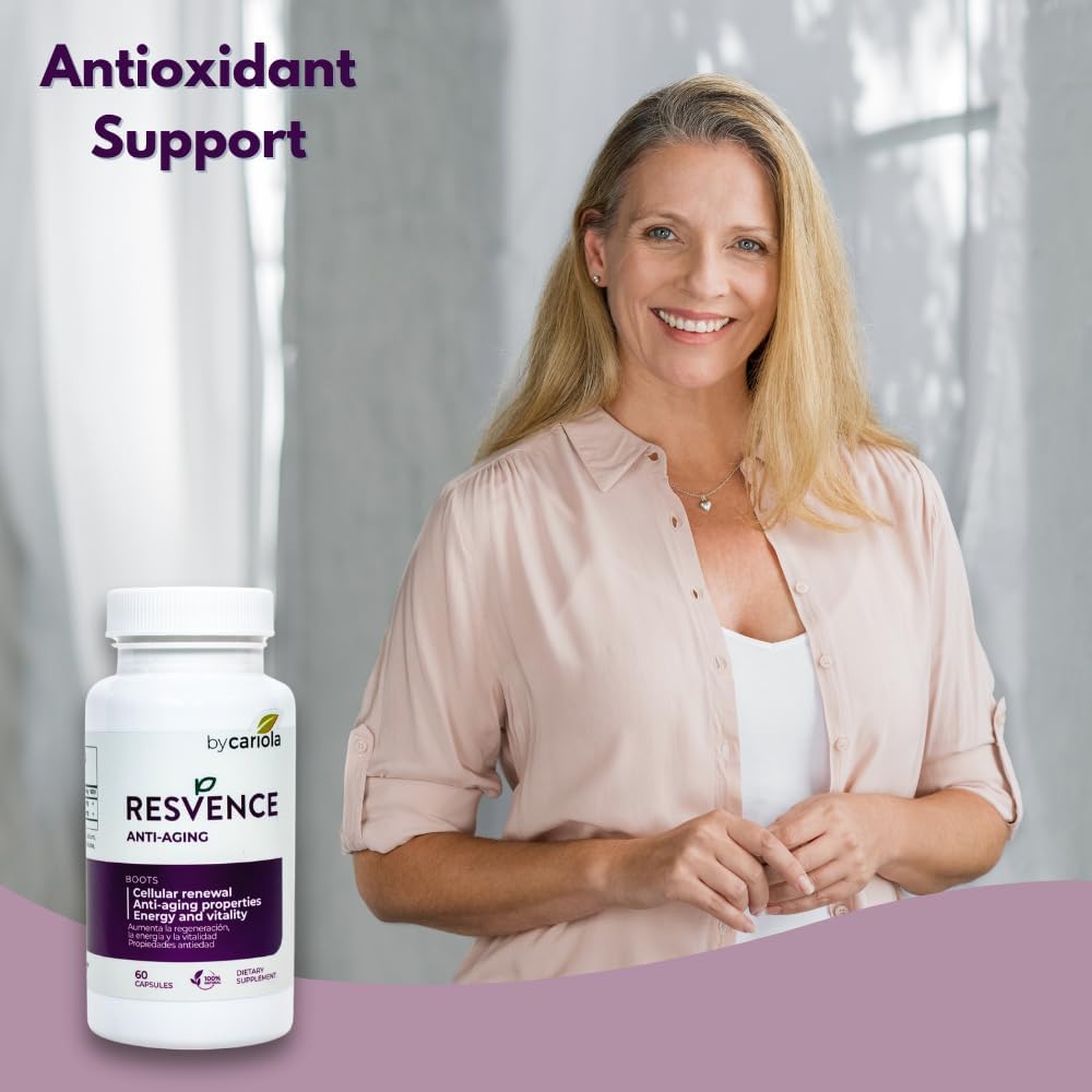 Resvence Resveratrol Capsules - Antioxidant Boost - Immune System Support - Energy & Vitality - Cellular Renewal - General Wellbeing - Camu Camu - 60 Capsules