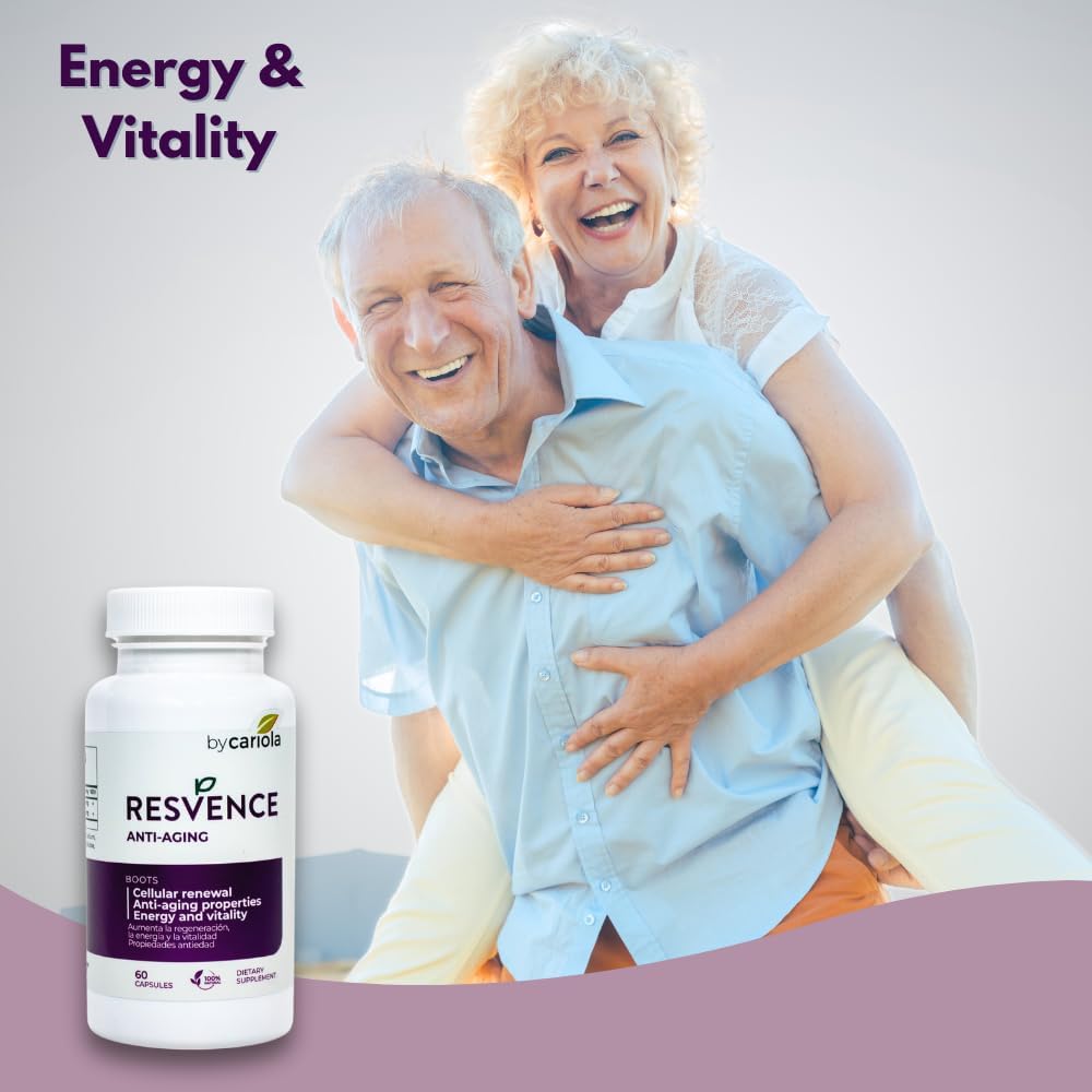 Resvence Resveratrol Capsules - Antioxidant Boost - Immune System Support - Energy & Vitality - Cellular Renewal - General Wellbeing - Camu Camu - 60 Capsules