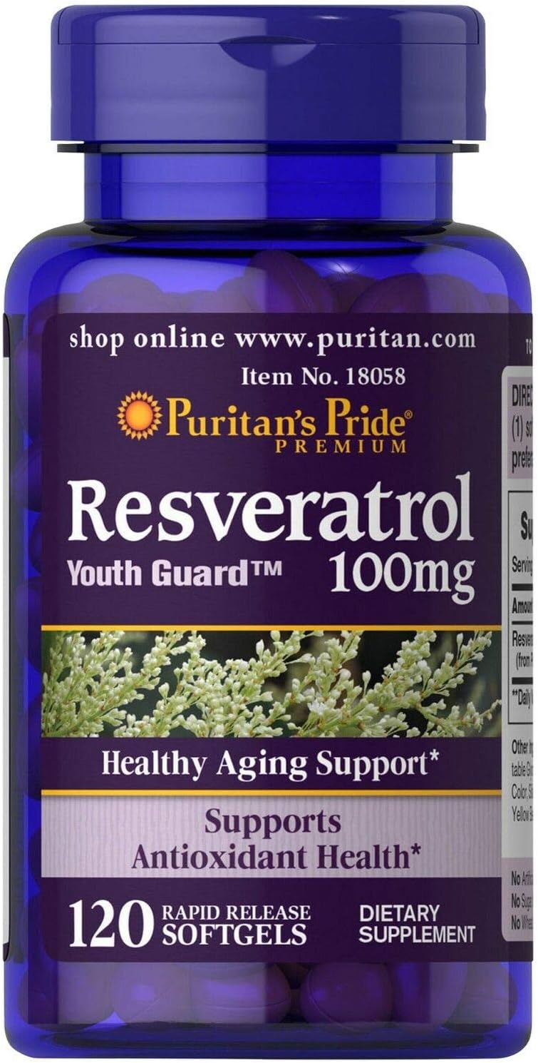 Resveratrol 100 mg Softgels - 120 Count by Puritan's Pride