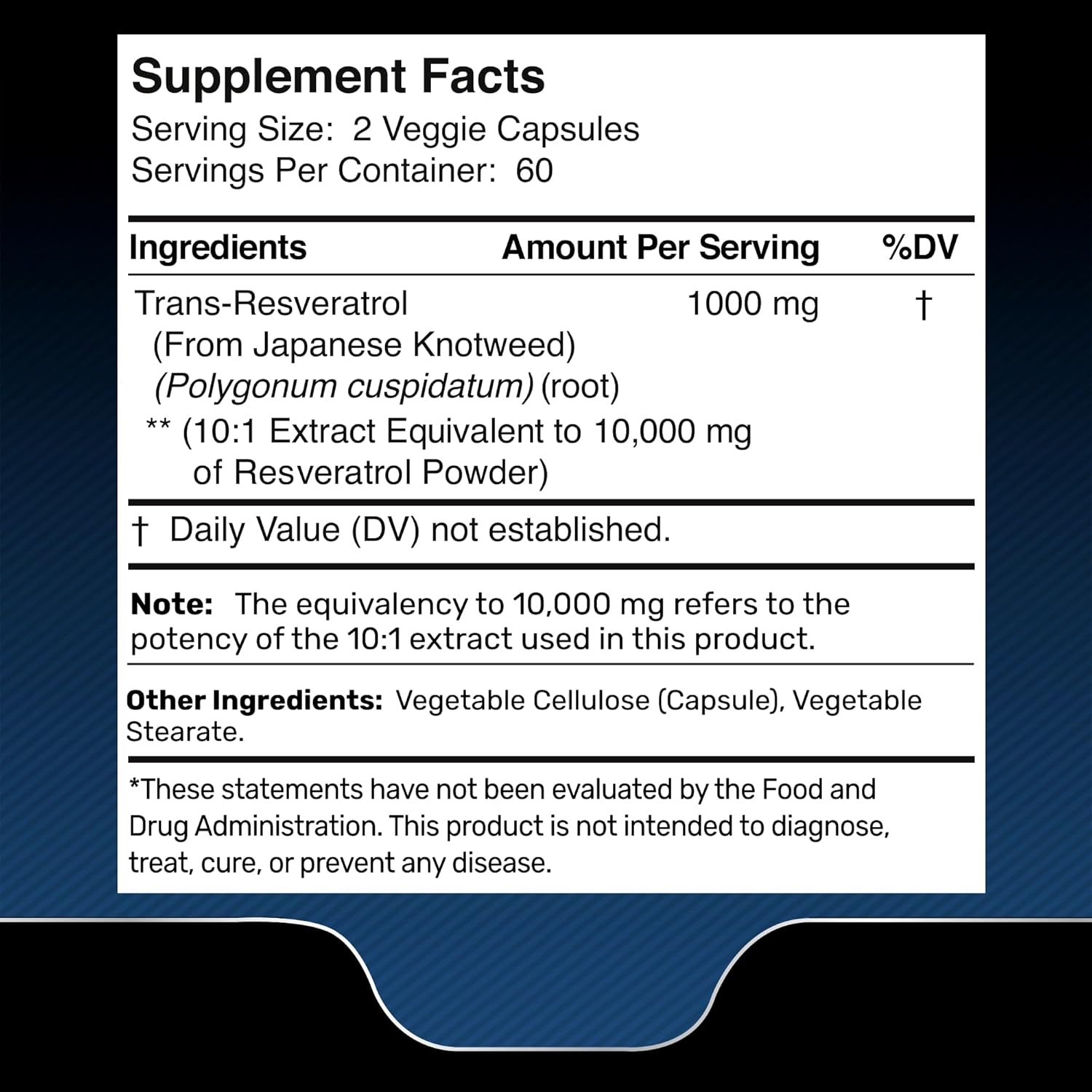 Resveratrol 1000mg Capsules for Healthy Aging, Heart & Brain Support - Vegan, Keto-Friendly Formula by WELLNESS LABSRX