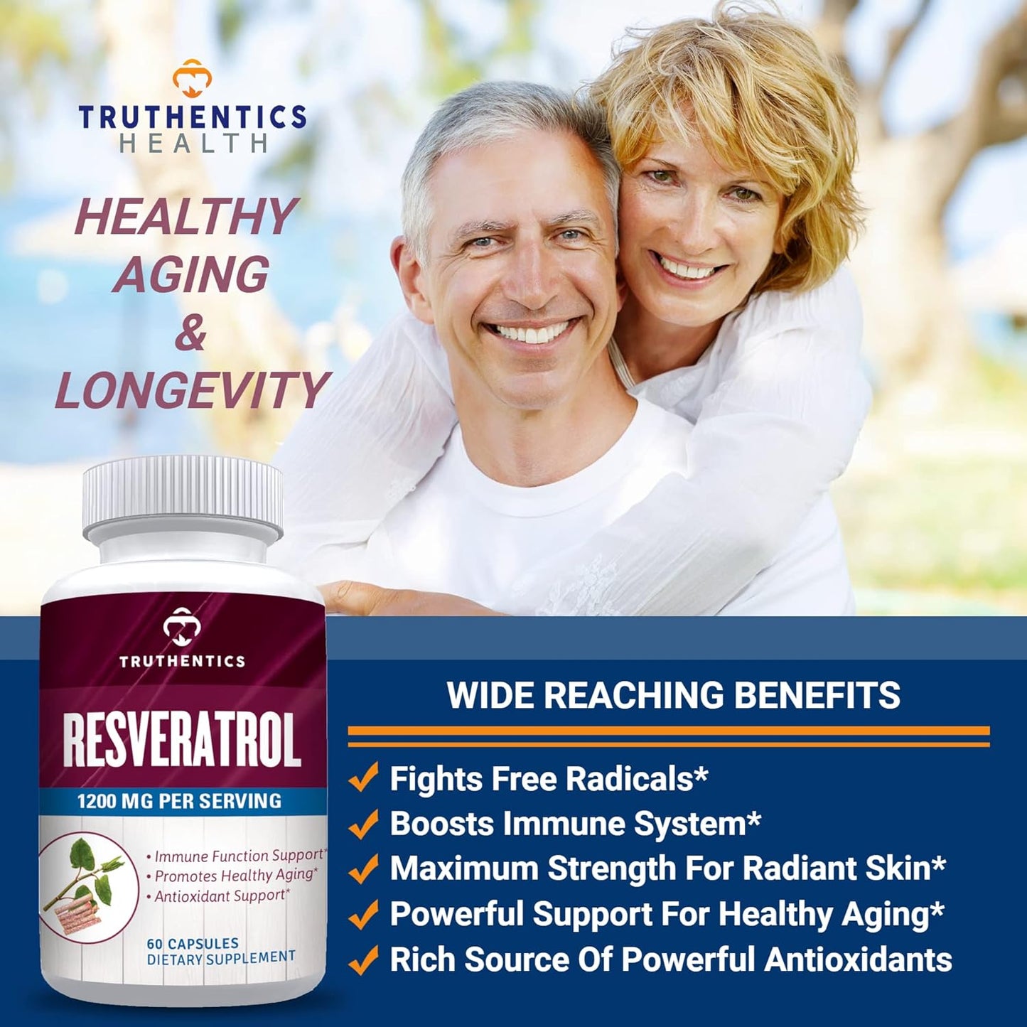 Resveratrol and Advanced Probiotic Bundle for Healthy Aging, Heart, Immune, and Digestive Support - Gluten Free, Non-GMO Capsules