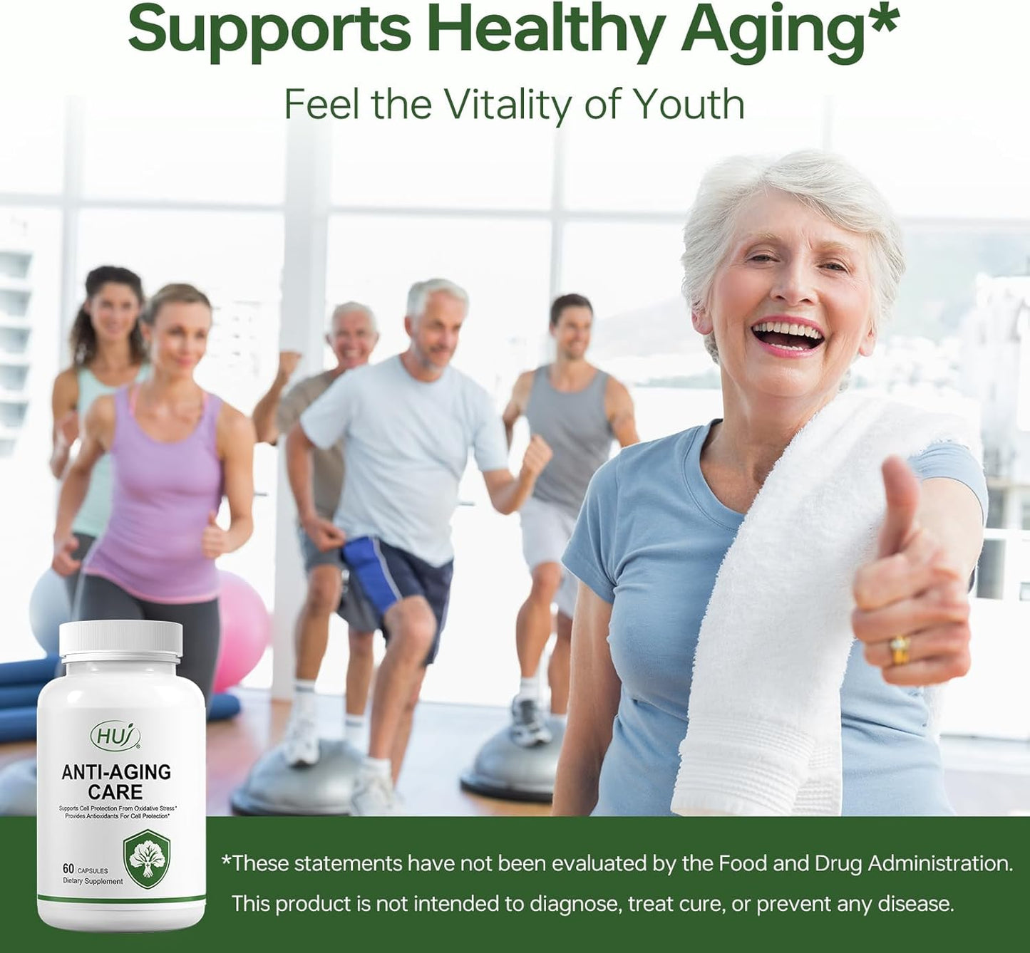 Resveratrol Anti-Aging Supplement, 60 Capsules, Supports Cell Protection & Antioxidants